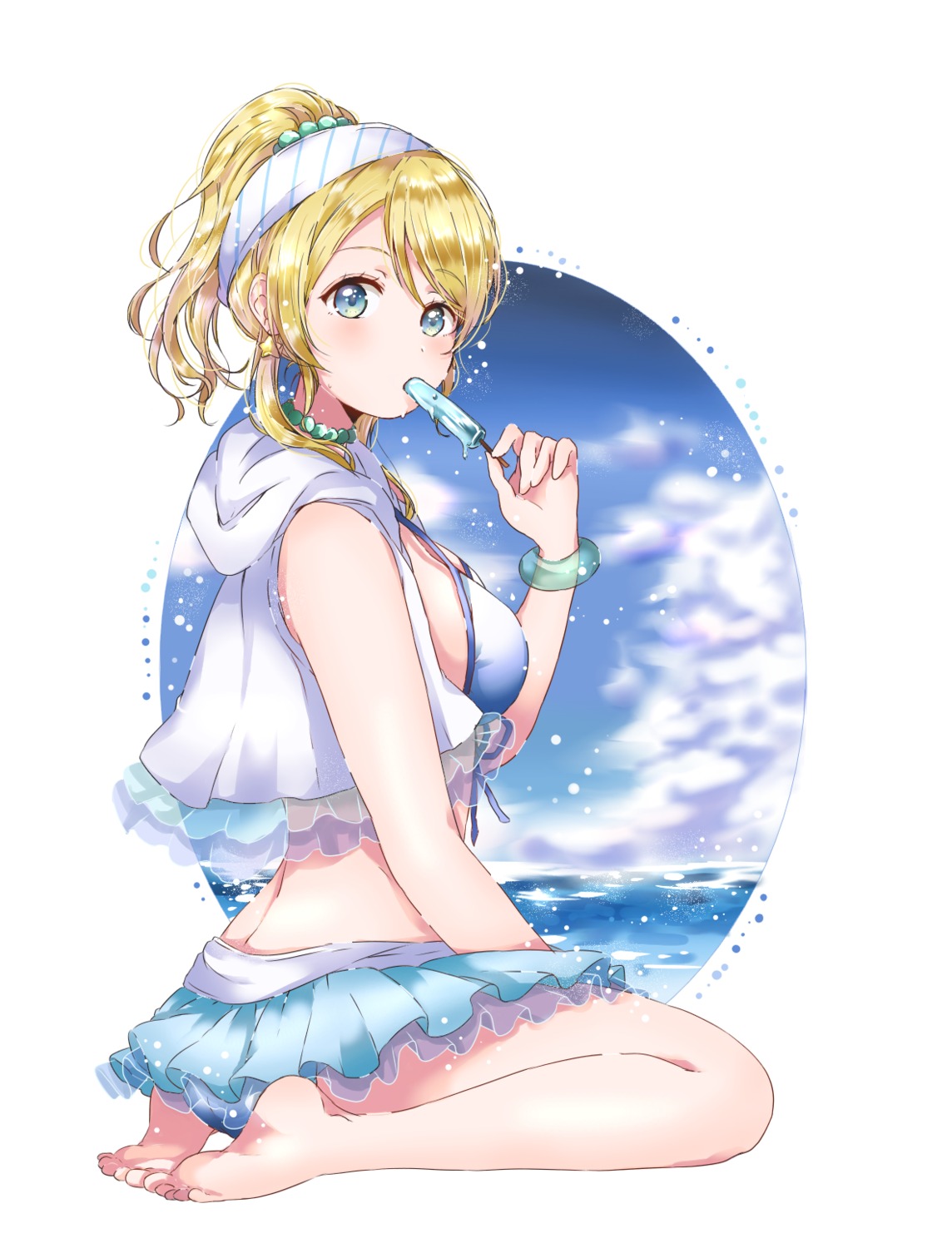 ayase_eli, bikini, feet, kaisou_(0731waka), love_live!, love_live!_(series), swimsuits