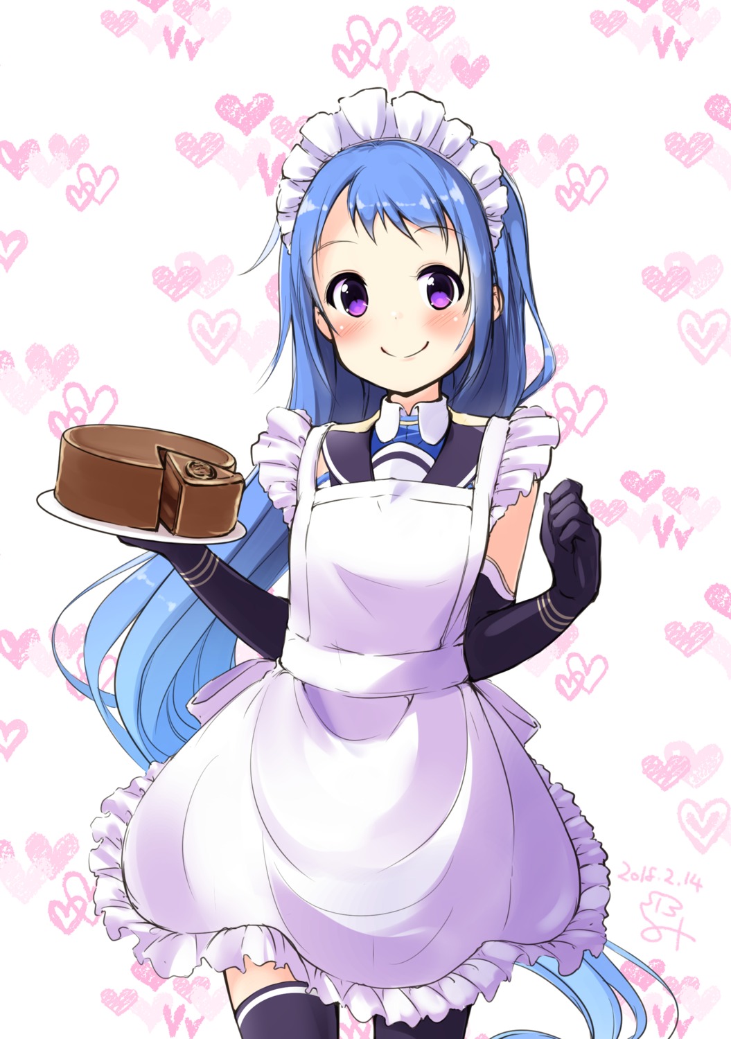 kantai_collection, maid, minidraco, samidare_(kancolle), thighhighs