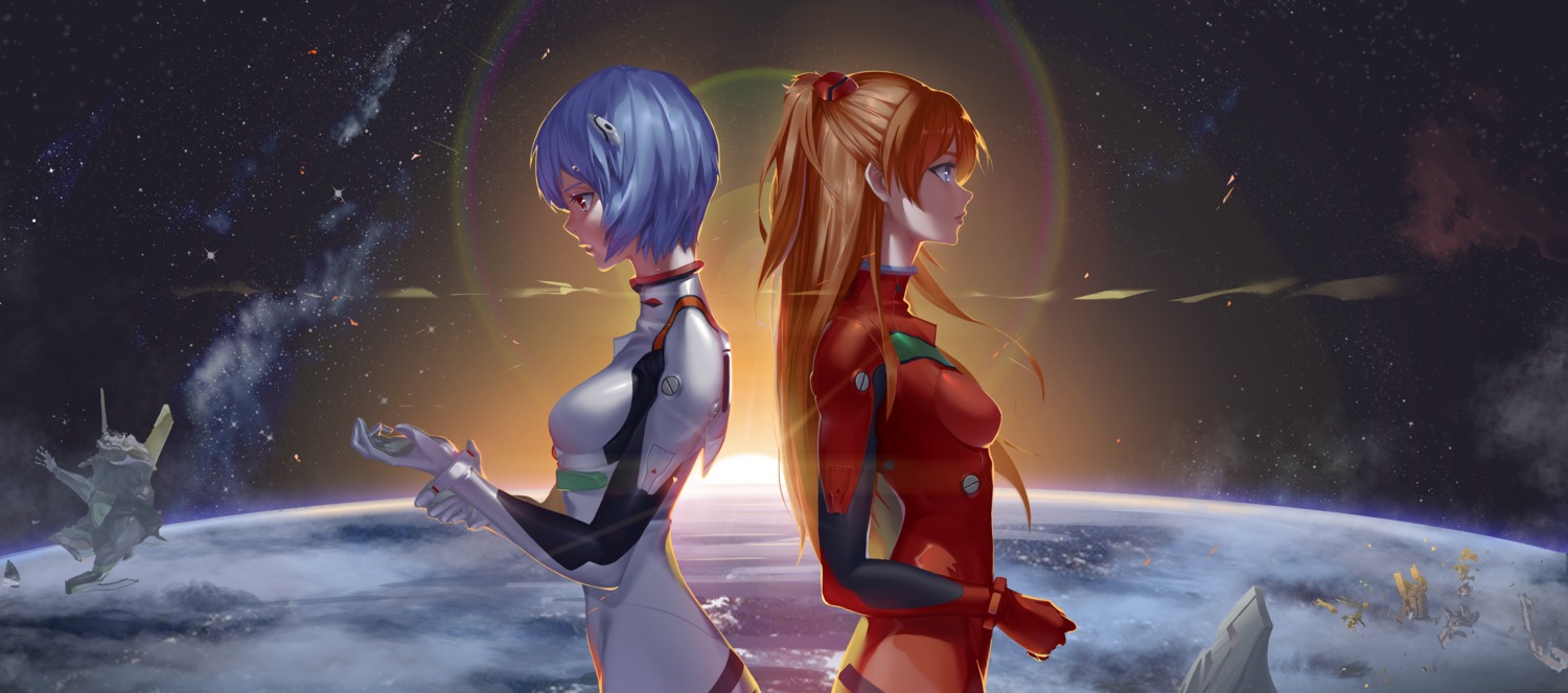 ayanami_rei, bodysuit, neon_genesis_evangelion, souryuu_asuka_langley, takamitsu-kun
