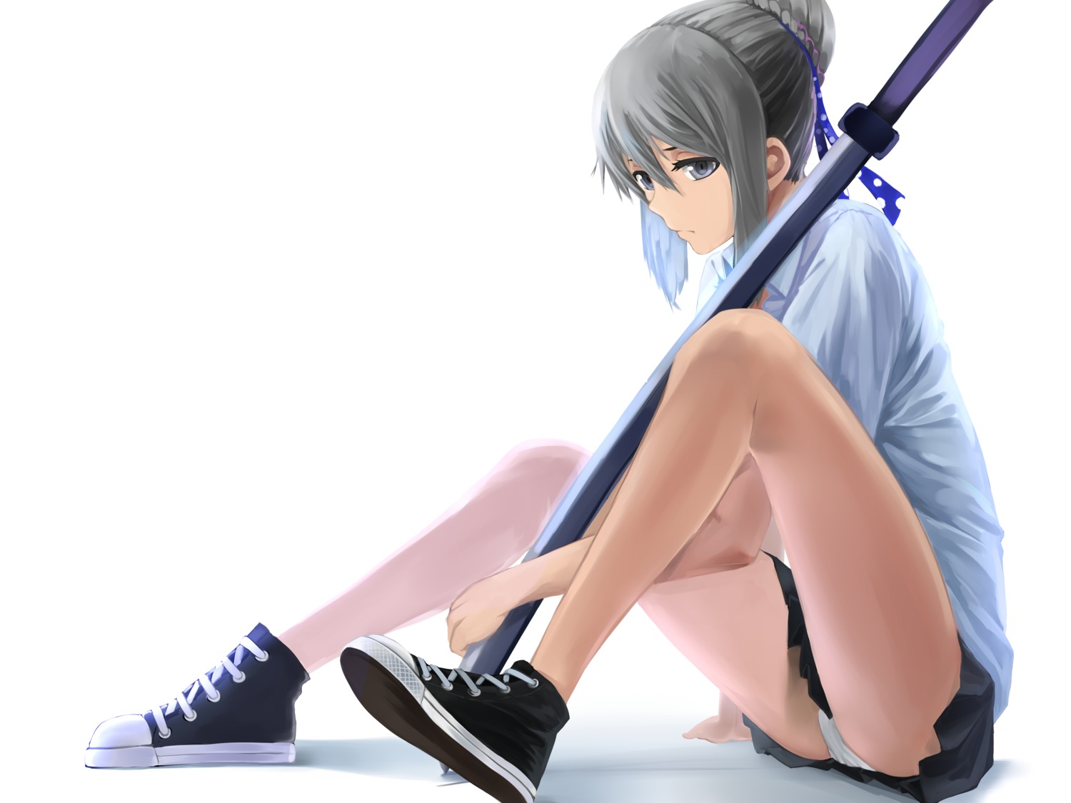pantsu, seifuku, sword, takamitsu-kun