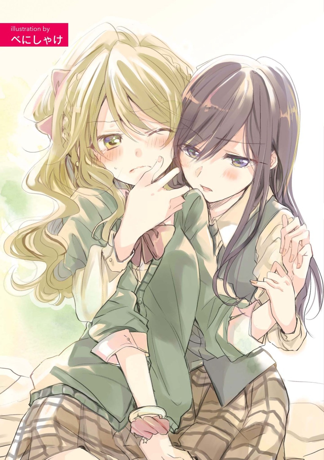 aihara_mei, aihara_yuzu_(citrus), benisyake, citrus_(manga), seifuku, sweater, yuri