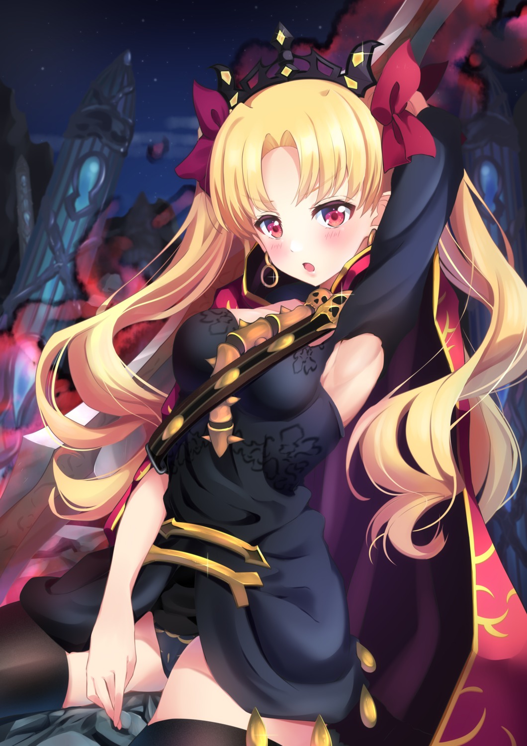 ereshkigal_(fate), fate/grand_order, nanamira_bi, pantsu, sword, thighhighs