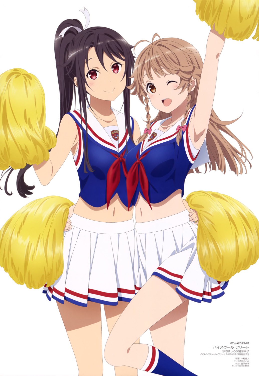 cheerleader, high_school_fleet, munetani_mashiro, nakamura_naoto, nosa_kouko