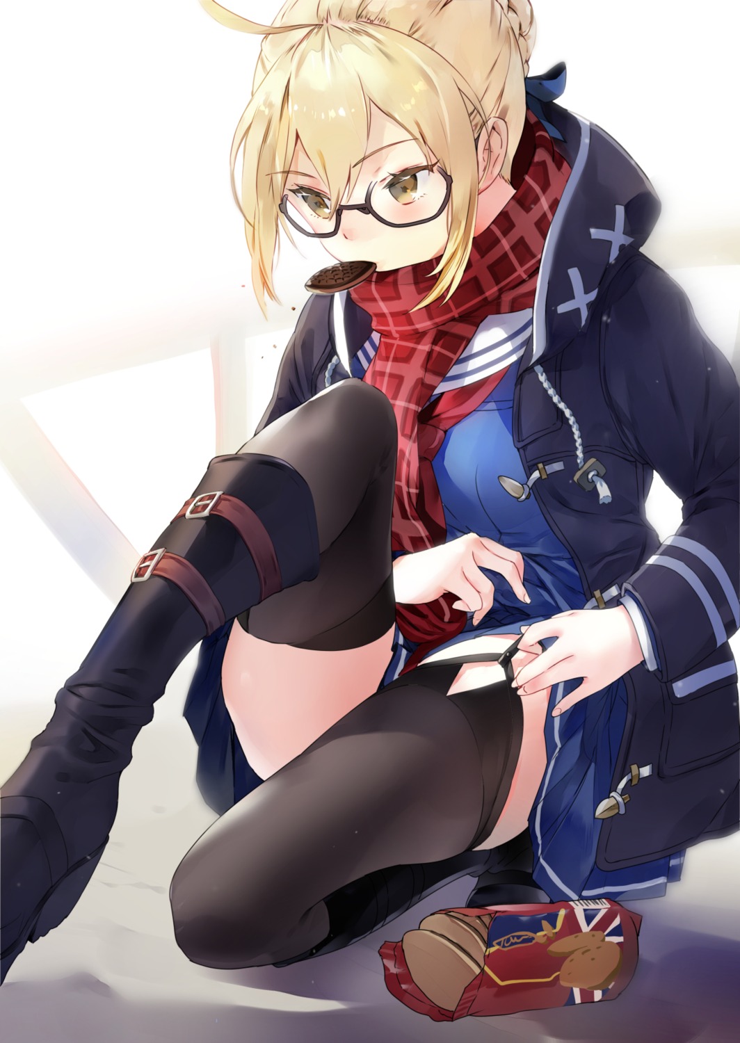 fate/grand_order, heels, heroine_x_alter, macciatto_(aciel02), megane, seifuku, stockings, thighhighs