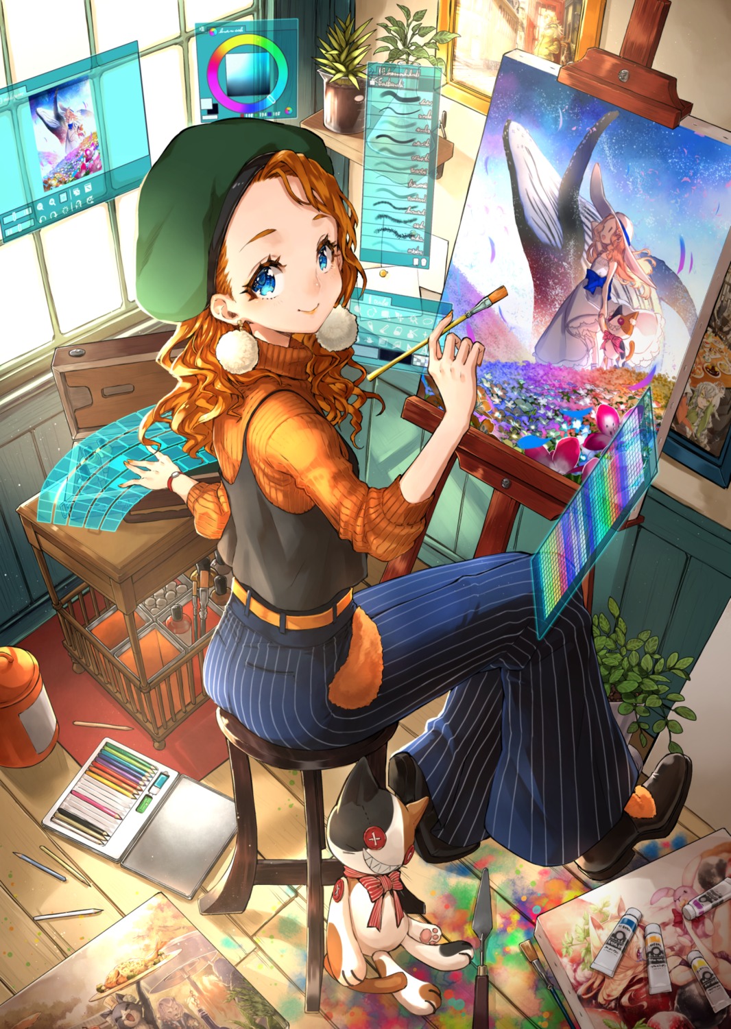 dress, mito_itsuki, neko, sweater