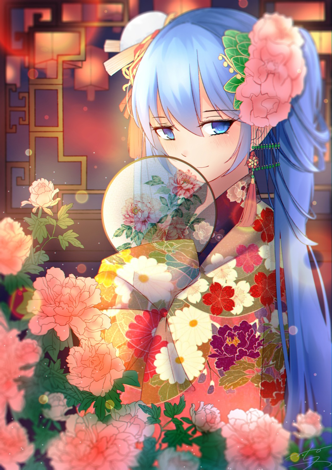 hatsune_miku, kimono, menghuan_tian, vocaloid