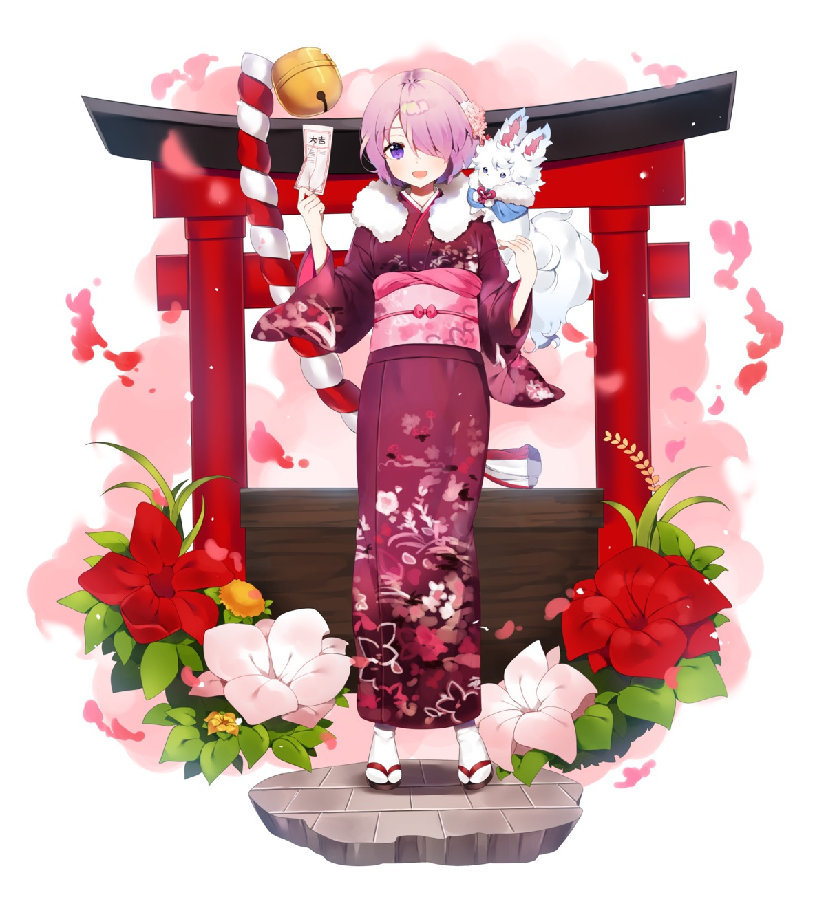 cath_palug_(fate), fate/grand_order, kimono, mash_kyrielight, ongyageum