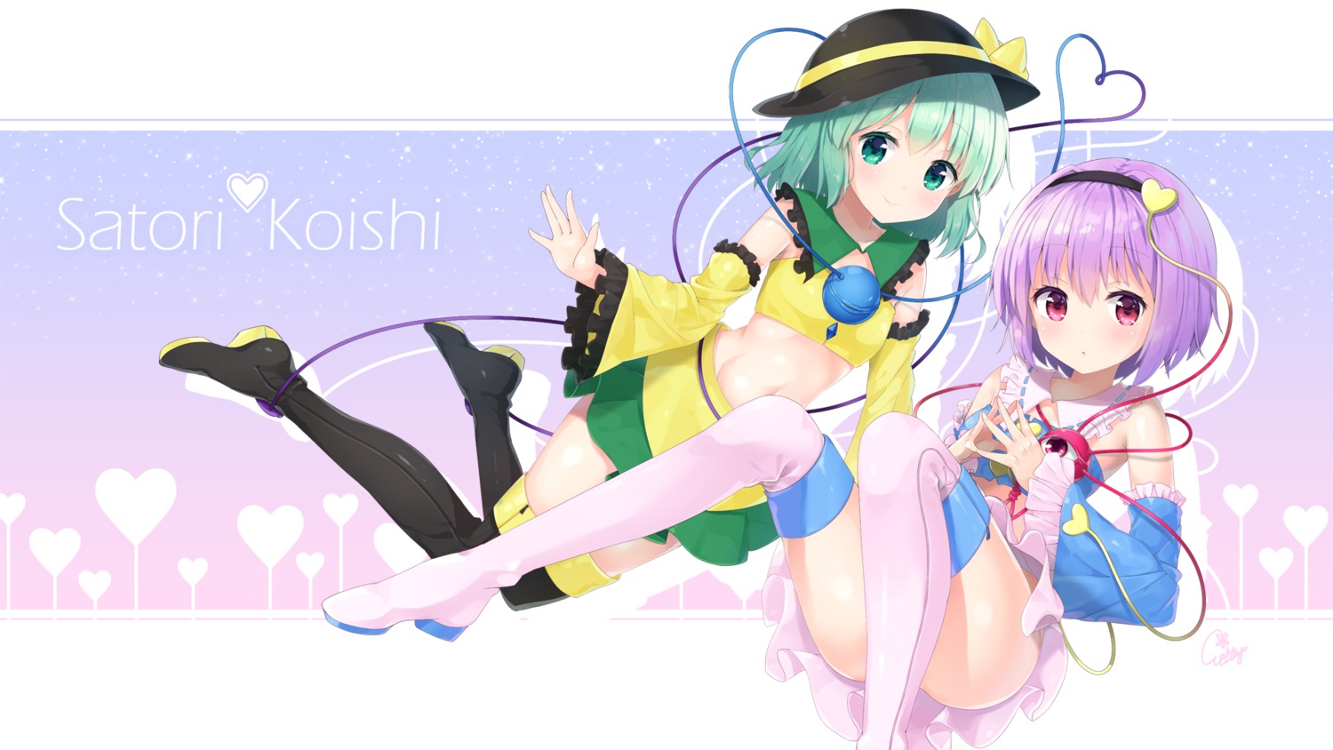 heels, komeiji_koishi, komeiji_satori, thighhighs, touhou, yaki_mayu
