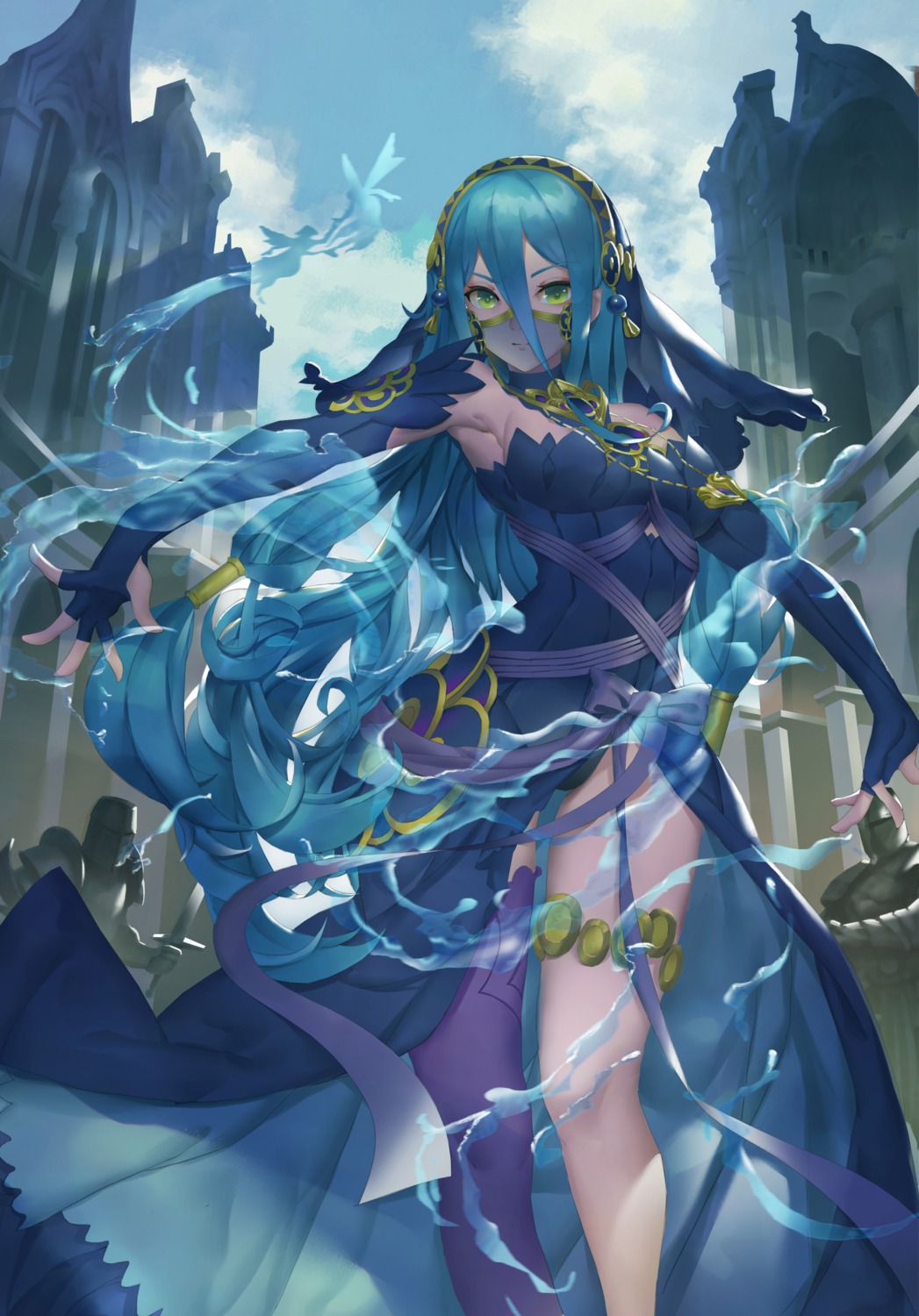 aqua_(fire_emblem), dress, fire_emblem, fire_emblem_if, magician_(china), pantsu, thighhighs
