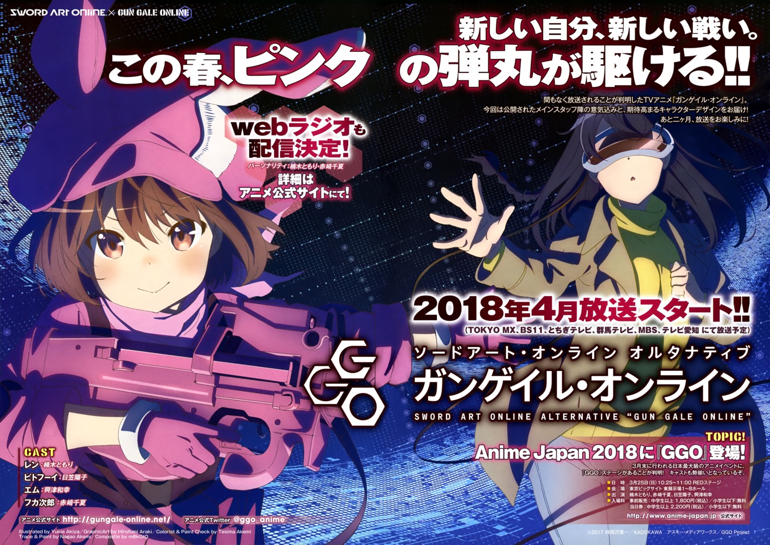 akiya_yukie, gun, gun_gale_online, kohiruimaki_karen, llenn, sword_art_online_alternative:_gun_gale_online