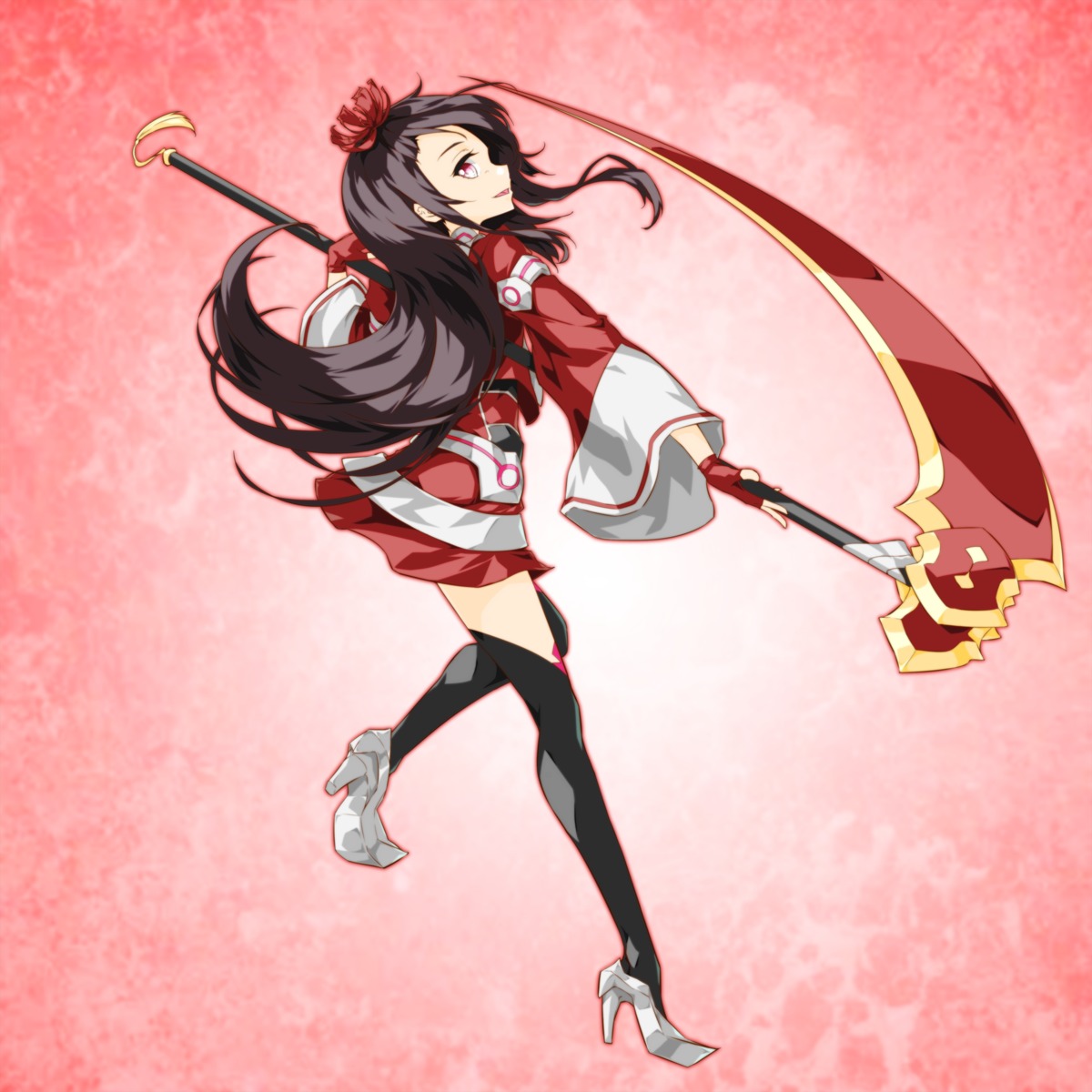 heels, koori_chikage, nogi_wakaba_wa_yuusha_de_aru, sakuria, thighhighs, weapon, yuuki_yuuna_wa_yuusha_de_aru