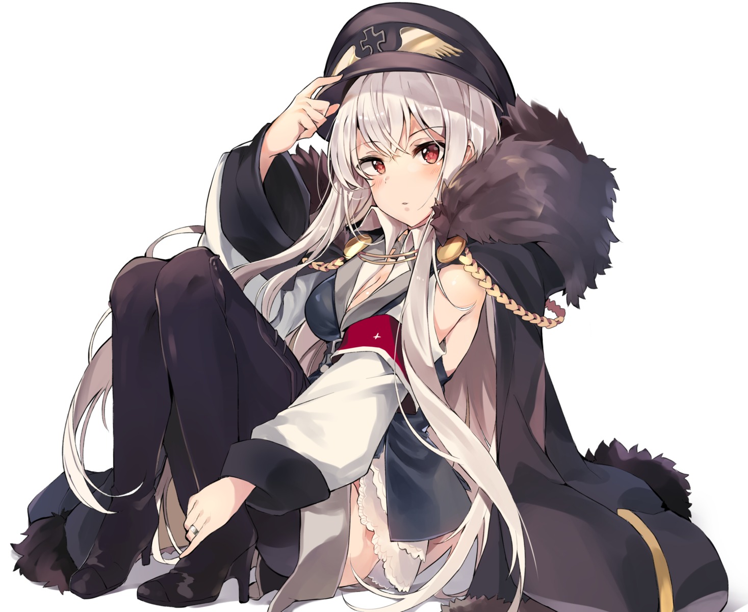 girls_frontline, heels, kar98k_(girls_frontline), thighhighs, tuxedo_de_cat