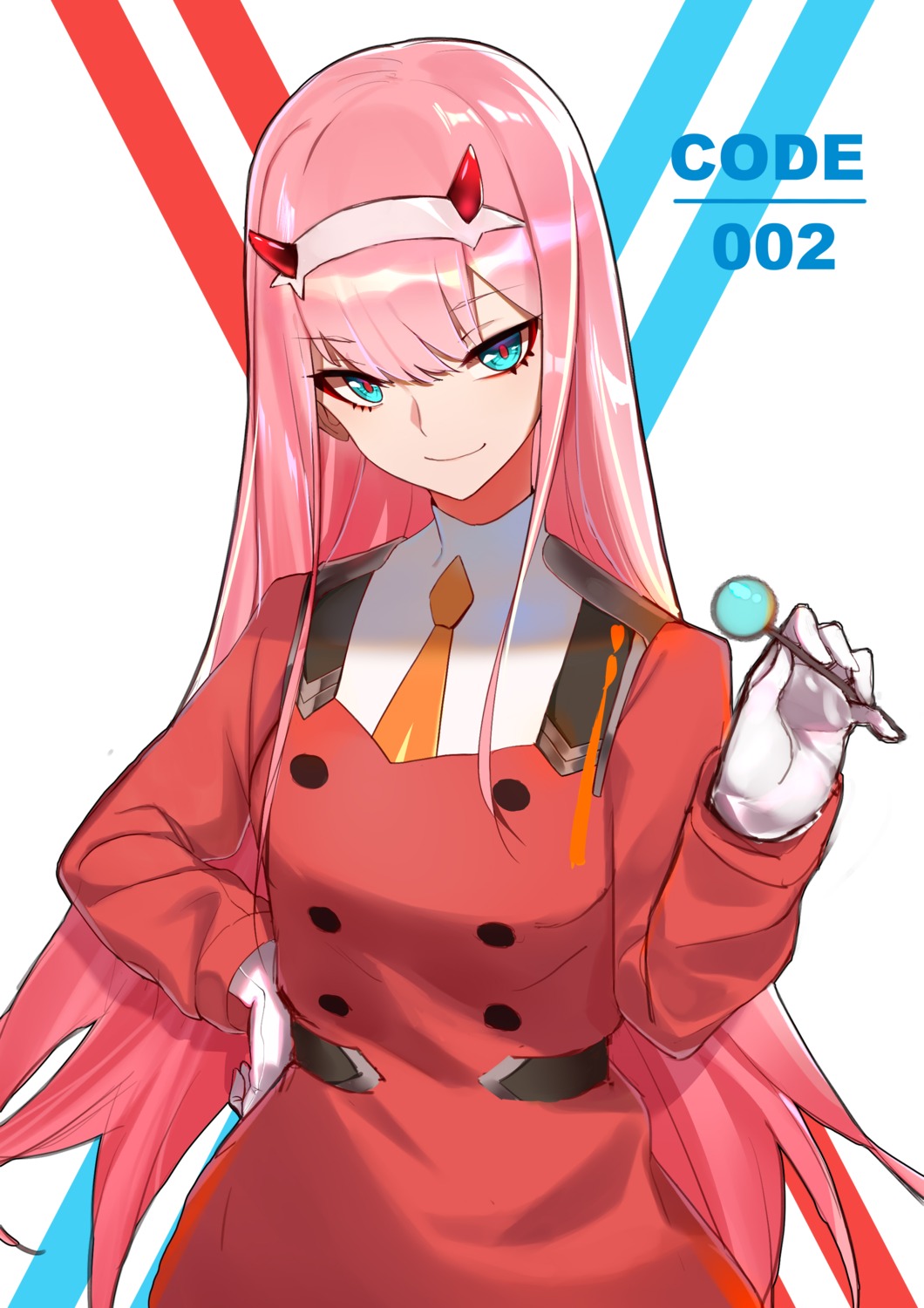 darling_in_the_franxx, horns, qingli_green, uniform, zero_two_(darling_in_the_franxx)