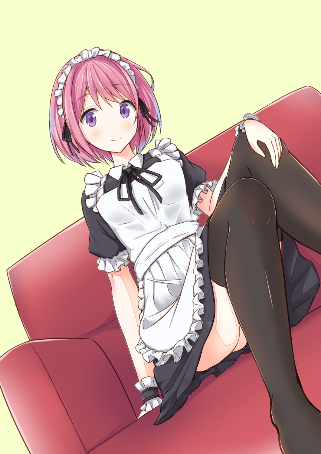 maid, megurumiru, thighhighs