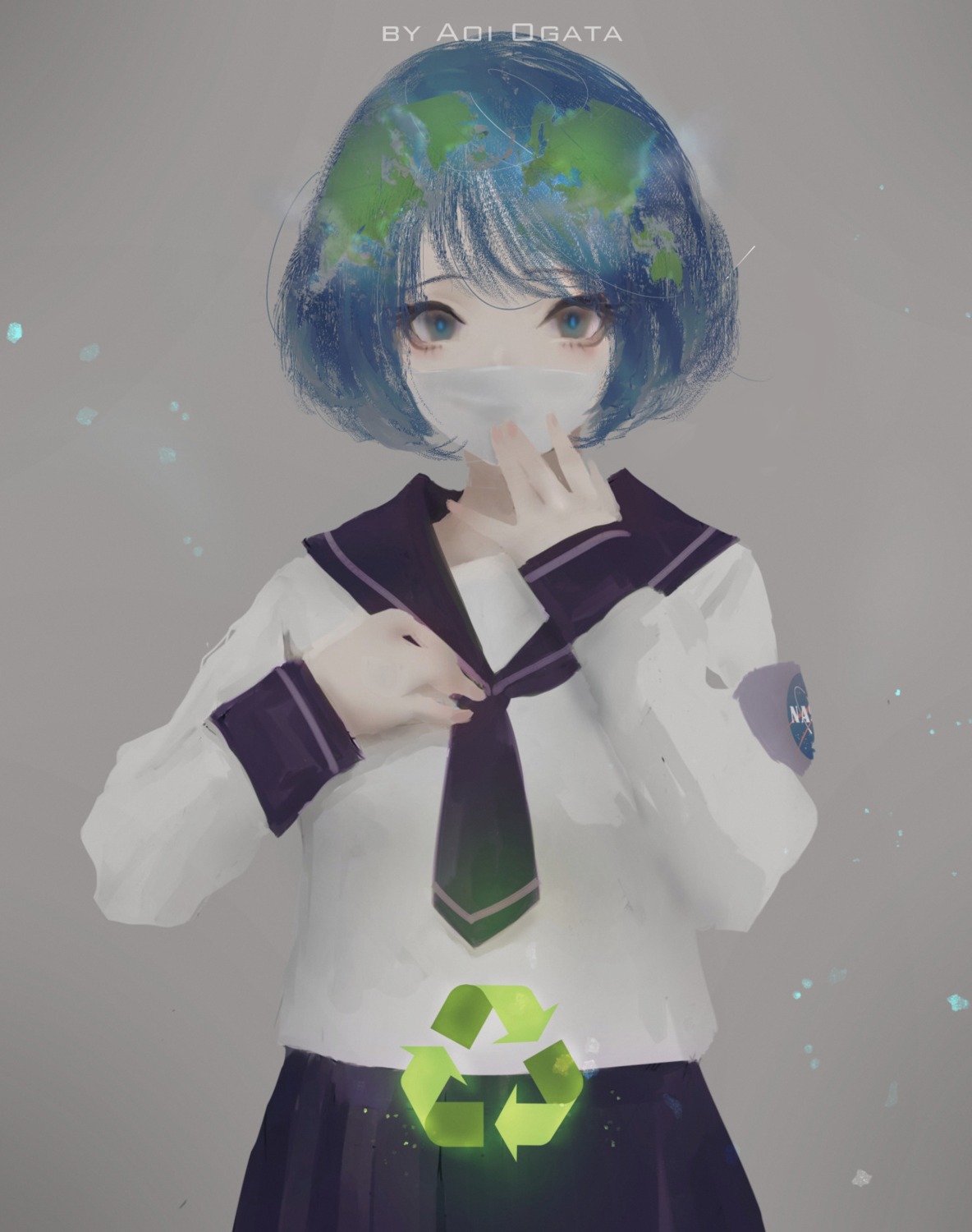 aoi_ogata, earth-chan, seifuku