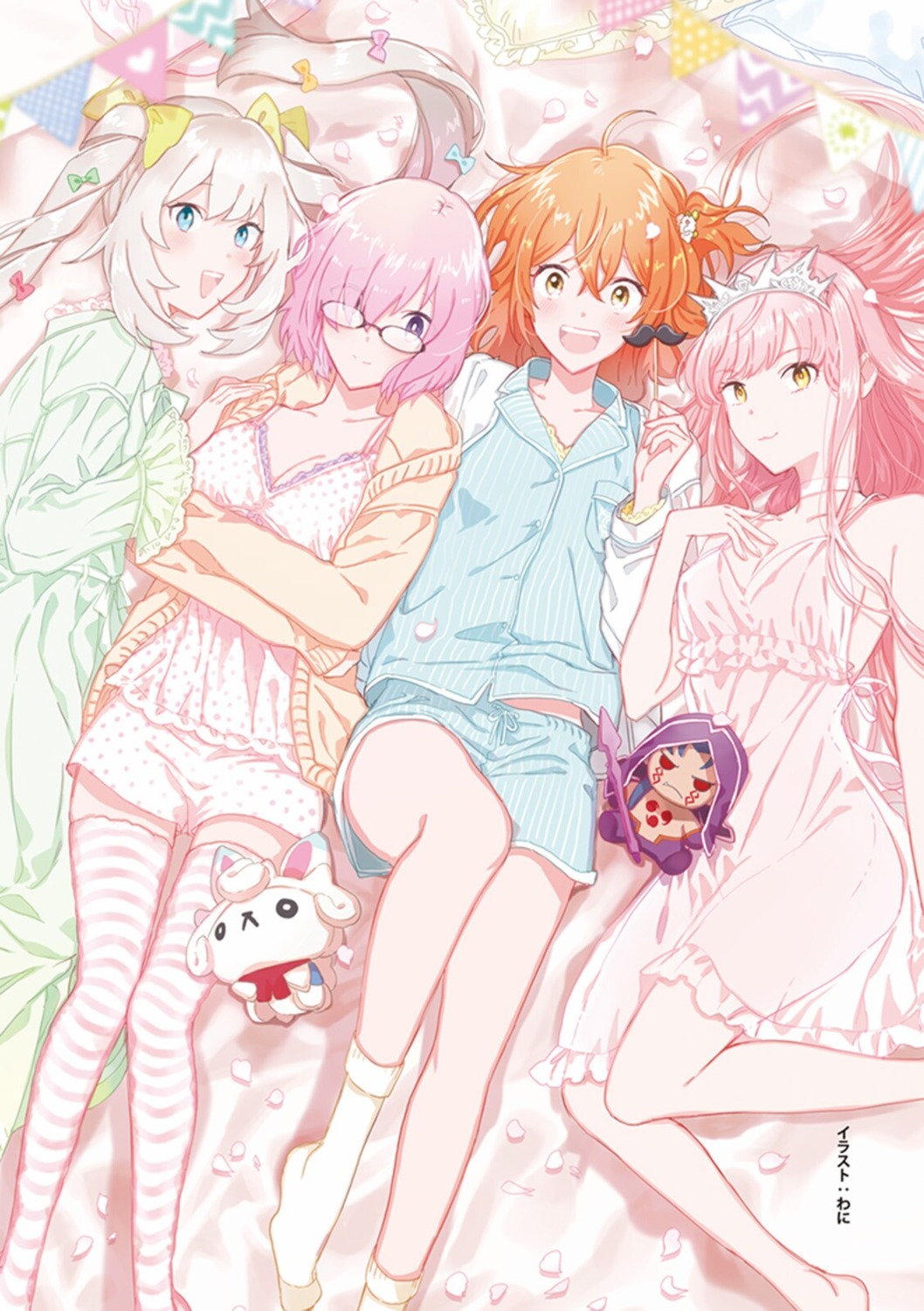 cath_palug_(fate), cleavage, cu_chulainn_alter_(fate), fate/grand_order, fujimaru_ritsuka_(female), marie_antoinette_(fate), mash_kyrielight, medb_(fate)