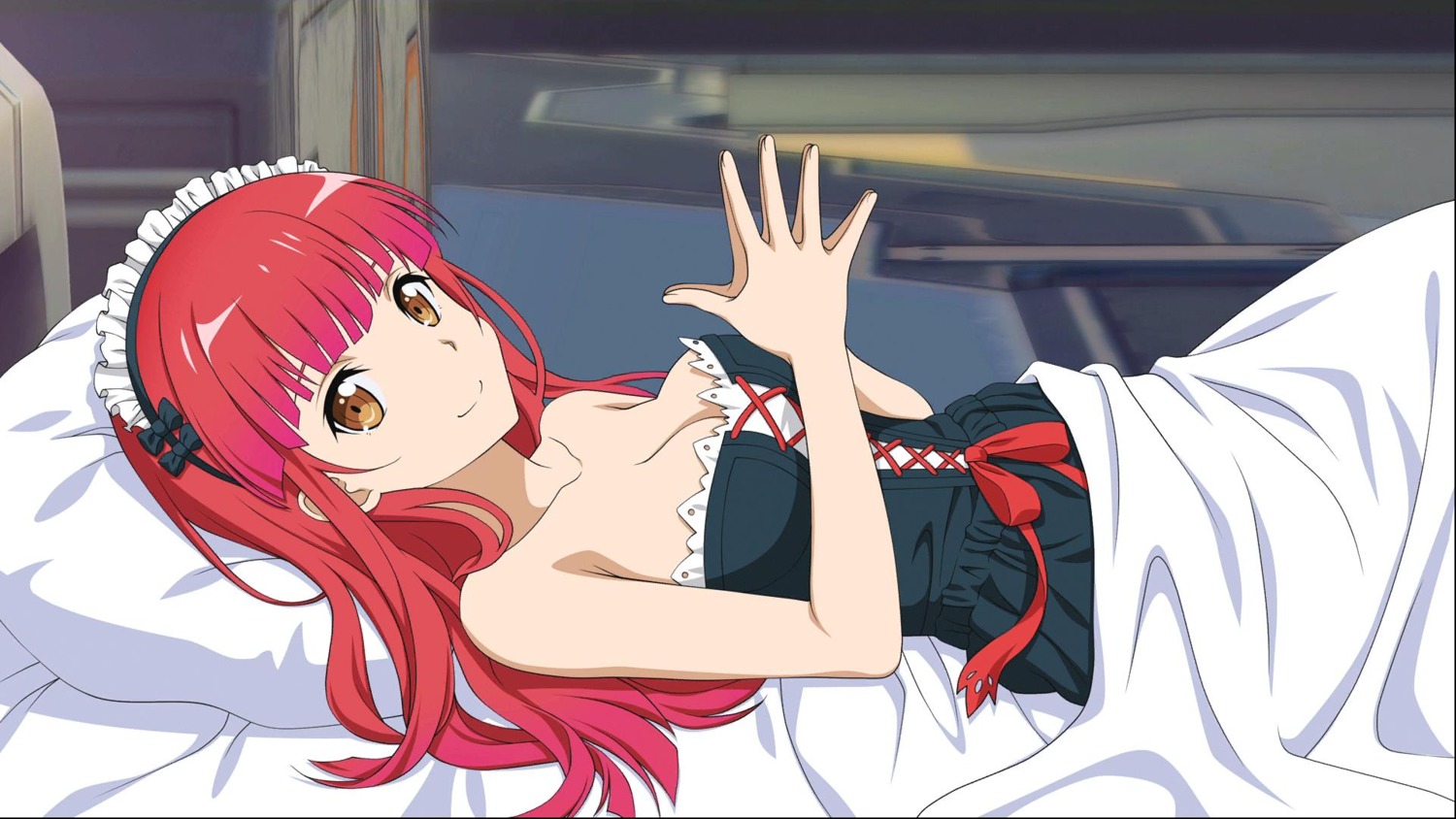 cleavage, maid, rain_(sword_art_online), sheets, sword_art_online, sword_art_online_fatal_bullet