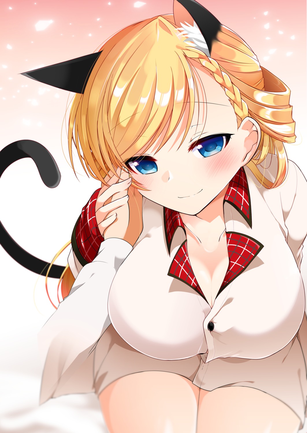 animal_ears, araragi_ayune, cleavage, nekomimi, tail