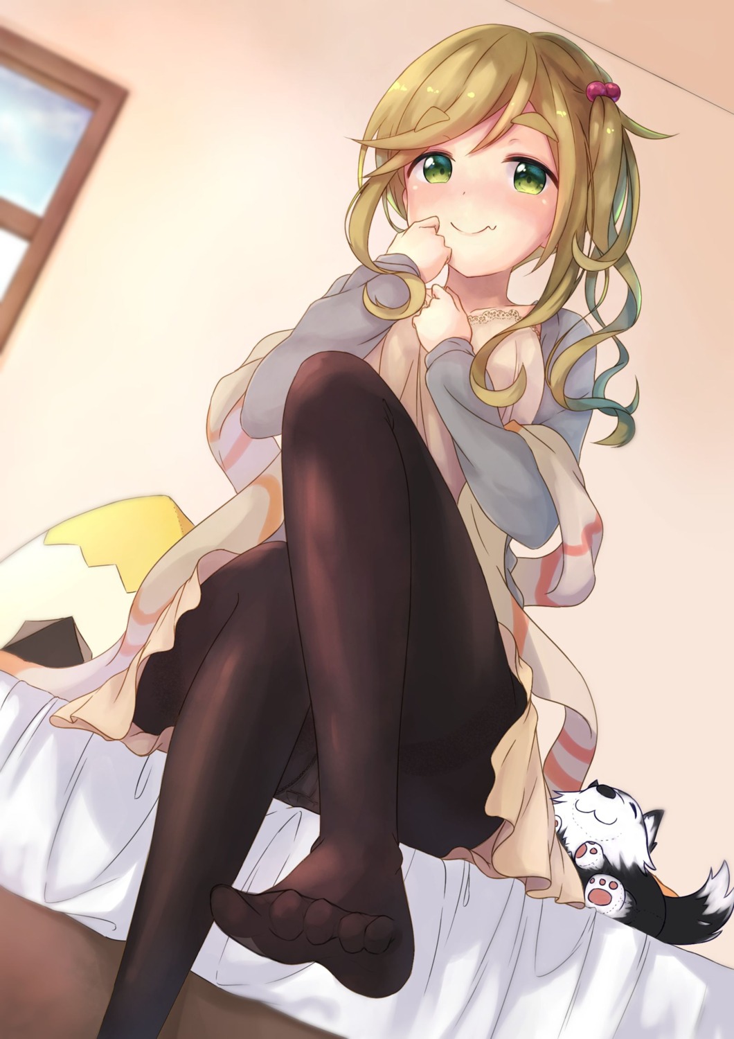 dress, feet, inuyama_aoi, maka_neko, pantsu, pantyhose, yurucamp