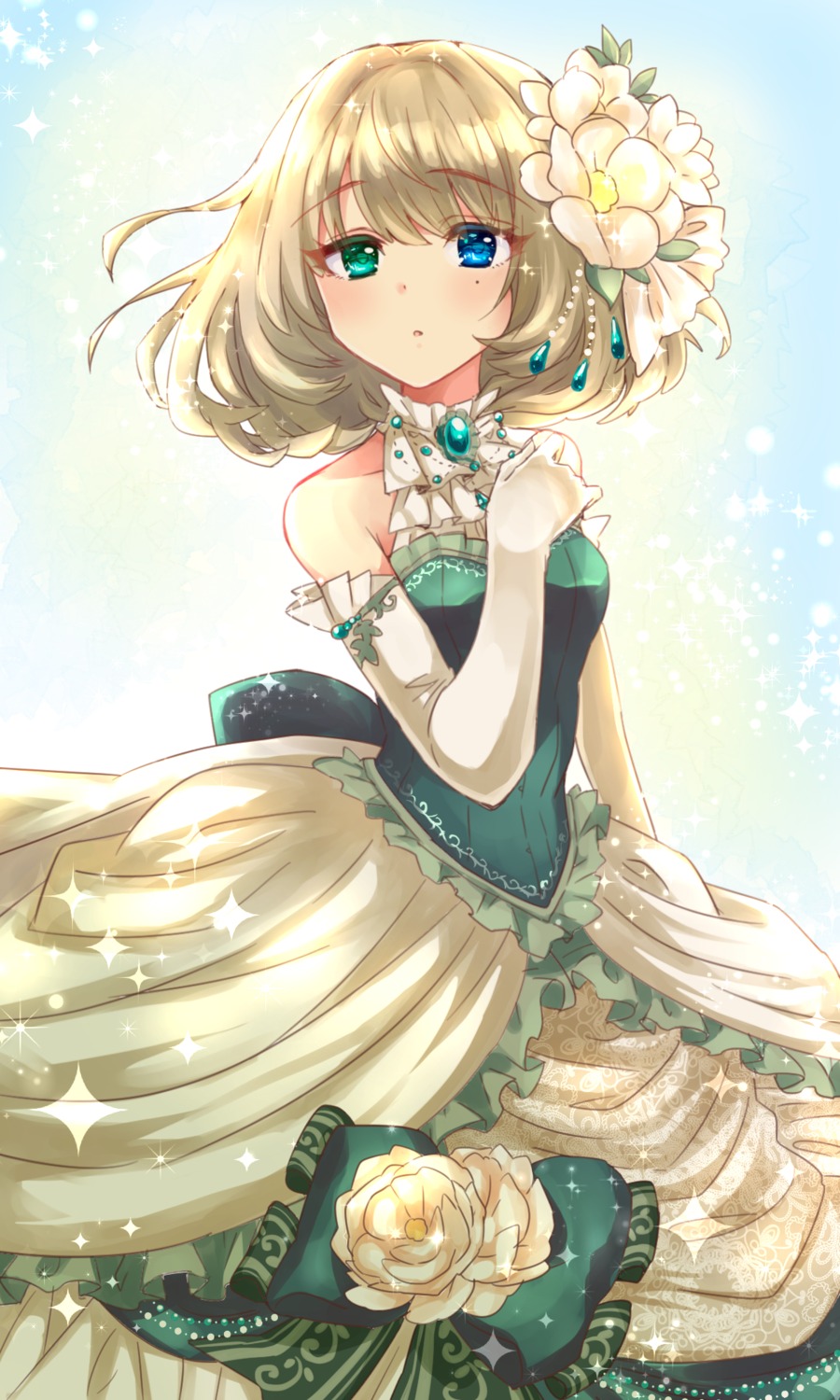 dress, heterochromia, mugi_(user_khzh5853), takagaki_kaede, the_idolm@ster, the_idolm@ster_cinderella_girls