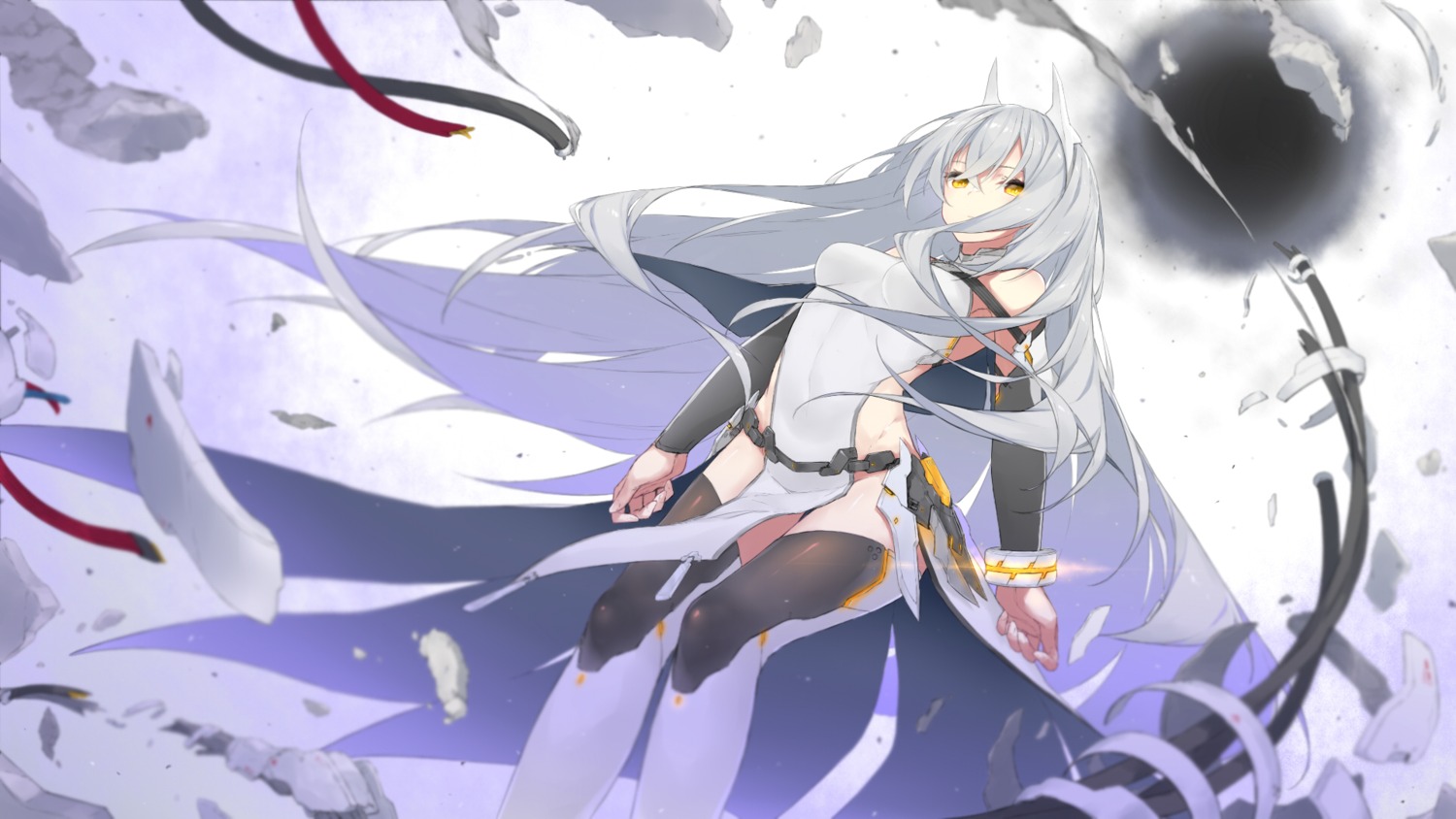 dress, fhang, thighhighs, wallpaper