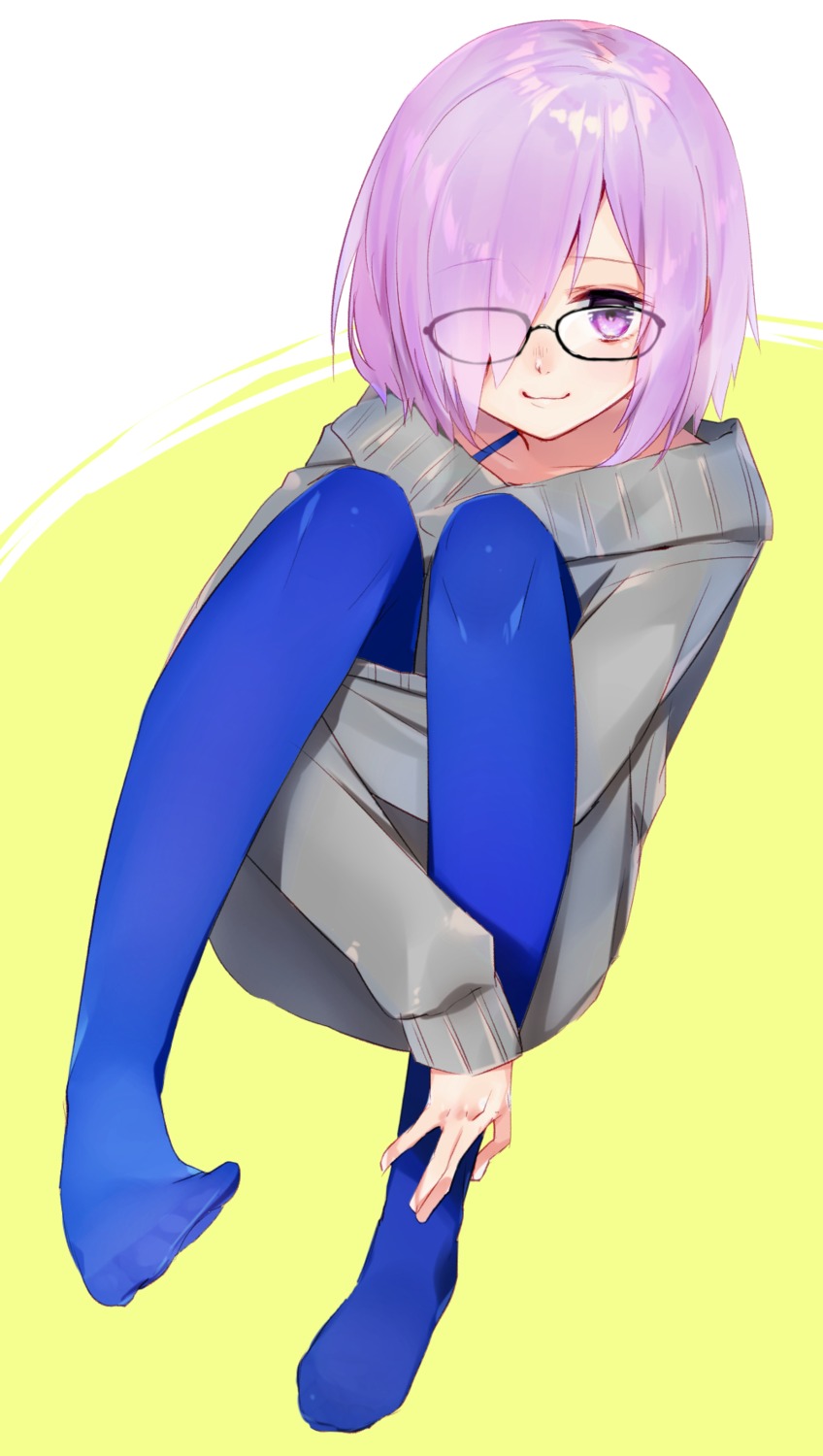 ayamori_mimi, fate/grand_order, feet, mash_kyrielight, megane, pantyhose, sweater