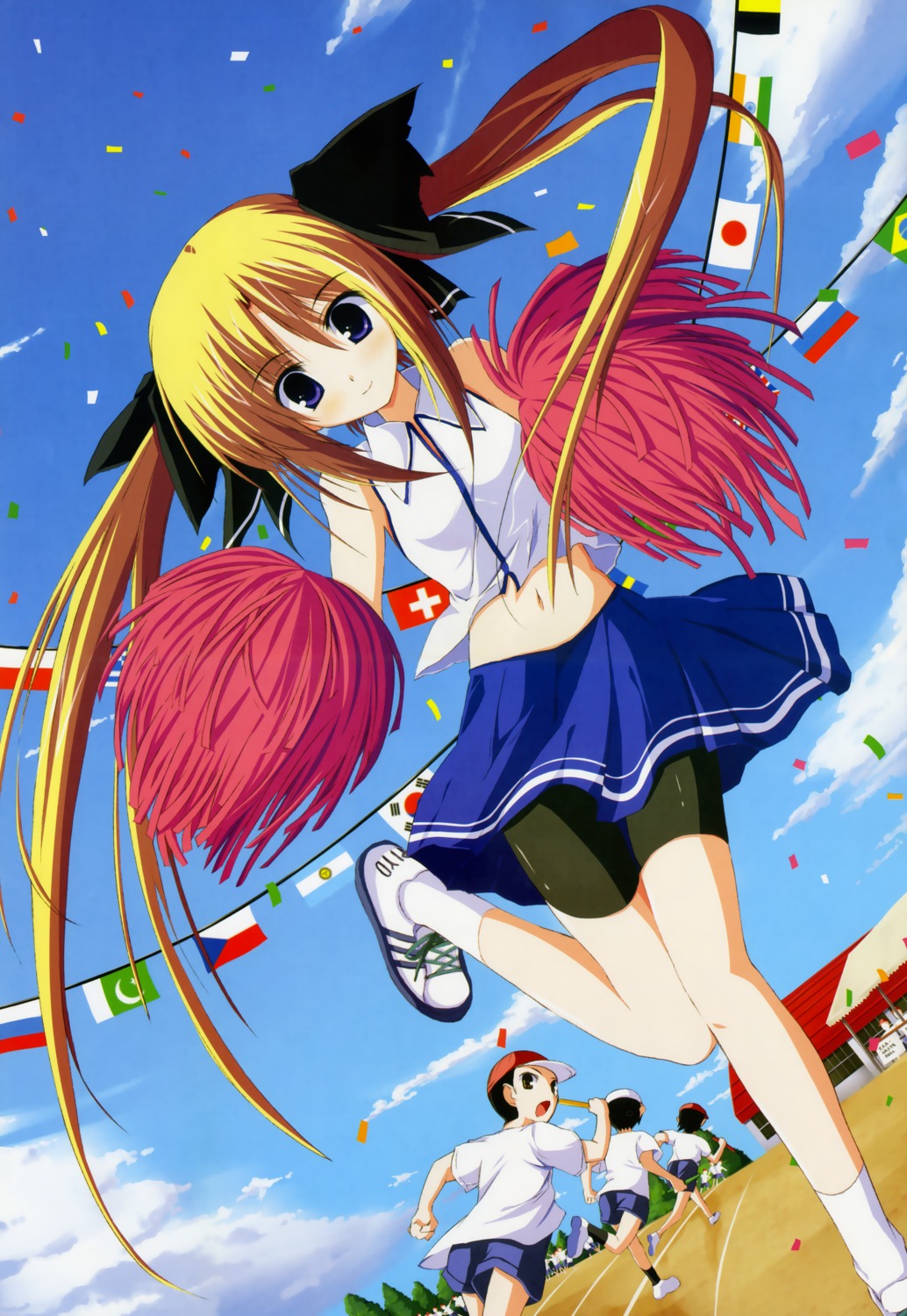 bike_shorts, cheerleader, hiiragi_nazuna, tsukinon, tsukisome_no_kasa