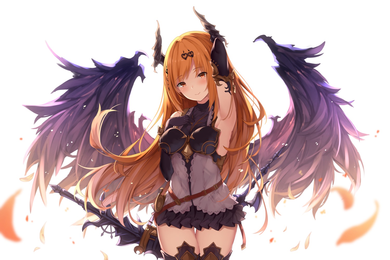 armor, chitori, dark_angel_olivia, horns, shingeki_no_bahamut, sword, thighhighs, wings