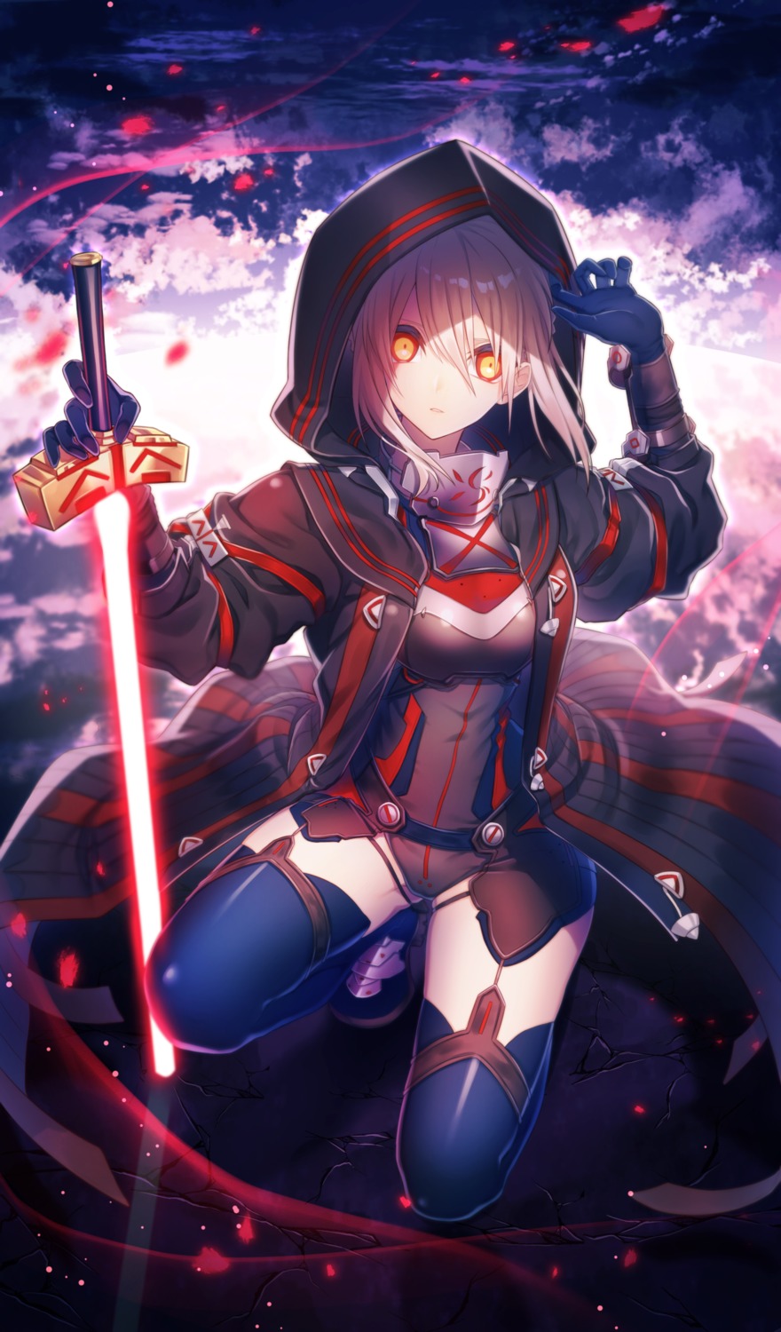 armor, fate/grand_order, heroine_x_alter, natsu_tora, stockings, sword, thighhighs