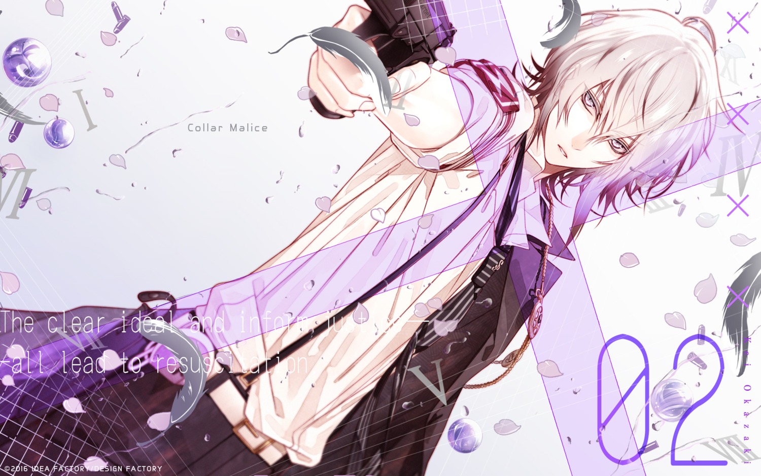 collar_x_malice, gun, hanamura_mai, male, okazaki_kei, wallpaper