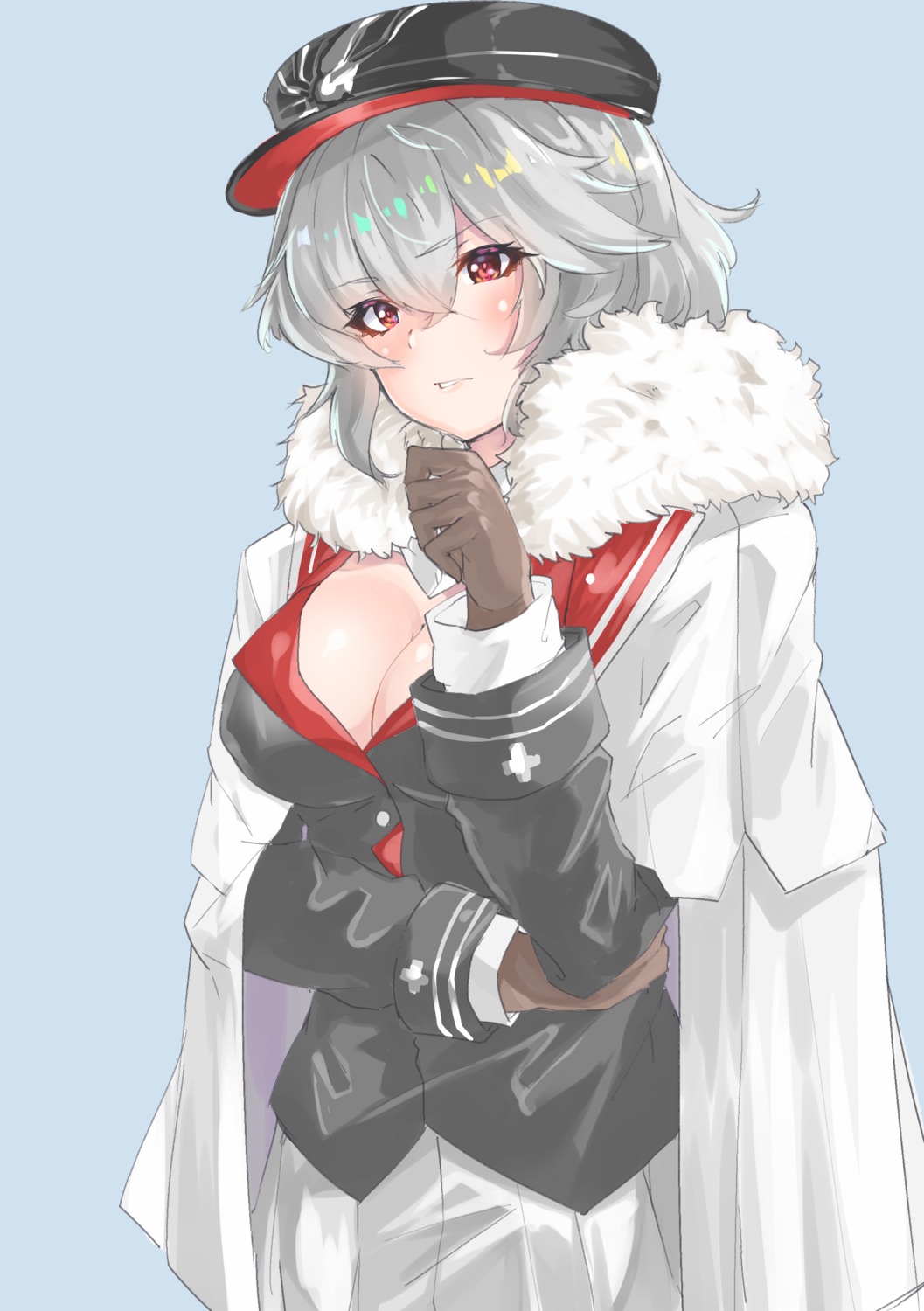 cleavage, girls_frontline, kar98k_(girls_frontline), shigu, uniform