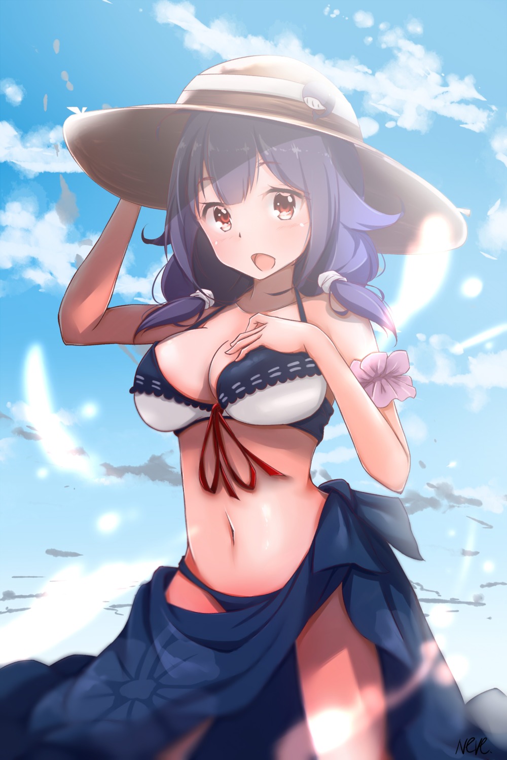 bikini, breast_hold, cleavage, kantai_collection, neve, swimsuits, taigei_(kancolle)