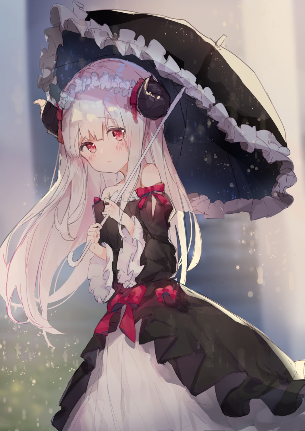 dress, horns, lolita_fashion, makiss012_ak, umbrella