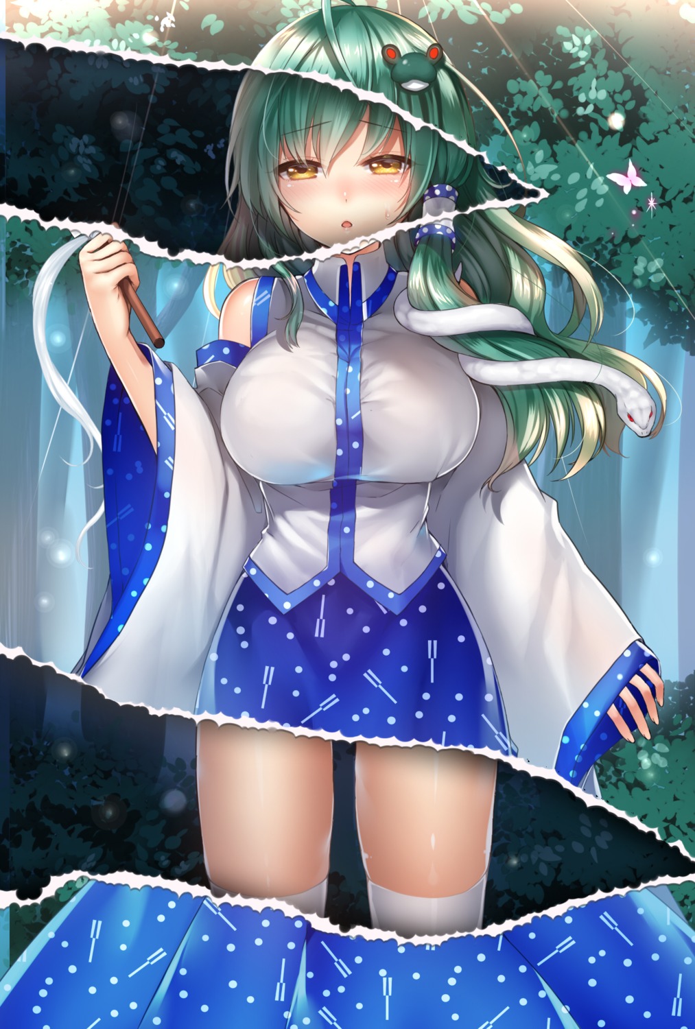 kanzaki_maguro, kochiya_sanae, thighhighs, touhou
