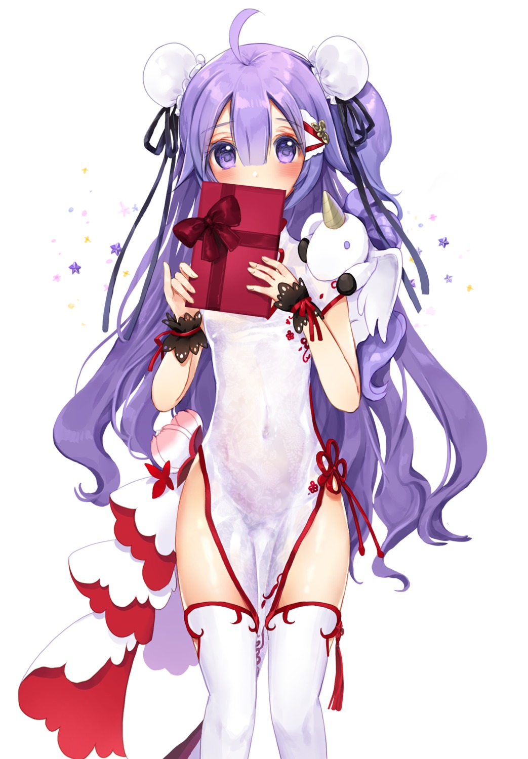 61um, azur_lane, chinadress, thighhighs, unicorn_(azur_lane)