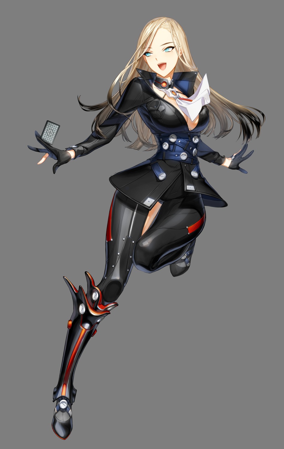 cleavage, closers, harpy_(closers), no_bra, open_shirt, red_star_alliance, transparent_png