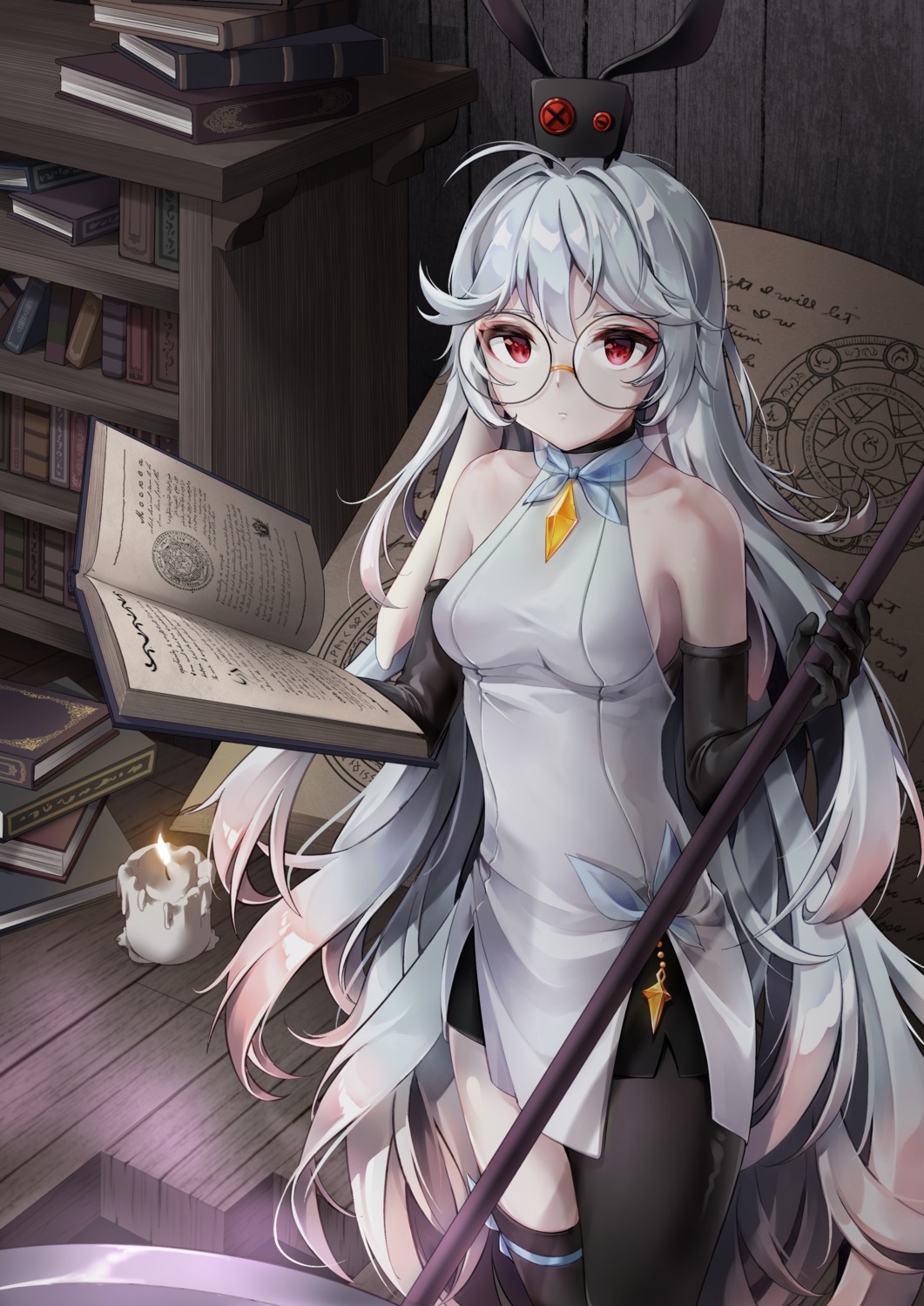 megane, nyamunyamu, thighhighs, witch_spring