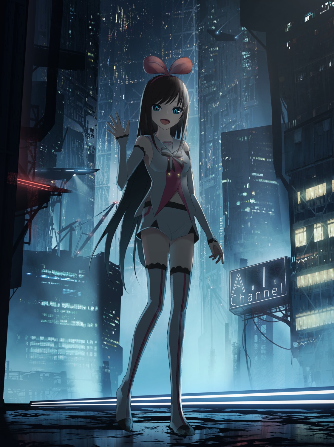 asteroid_ill, kizuna_ai, kizuna_ai_inc., thighhighs