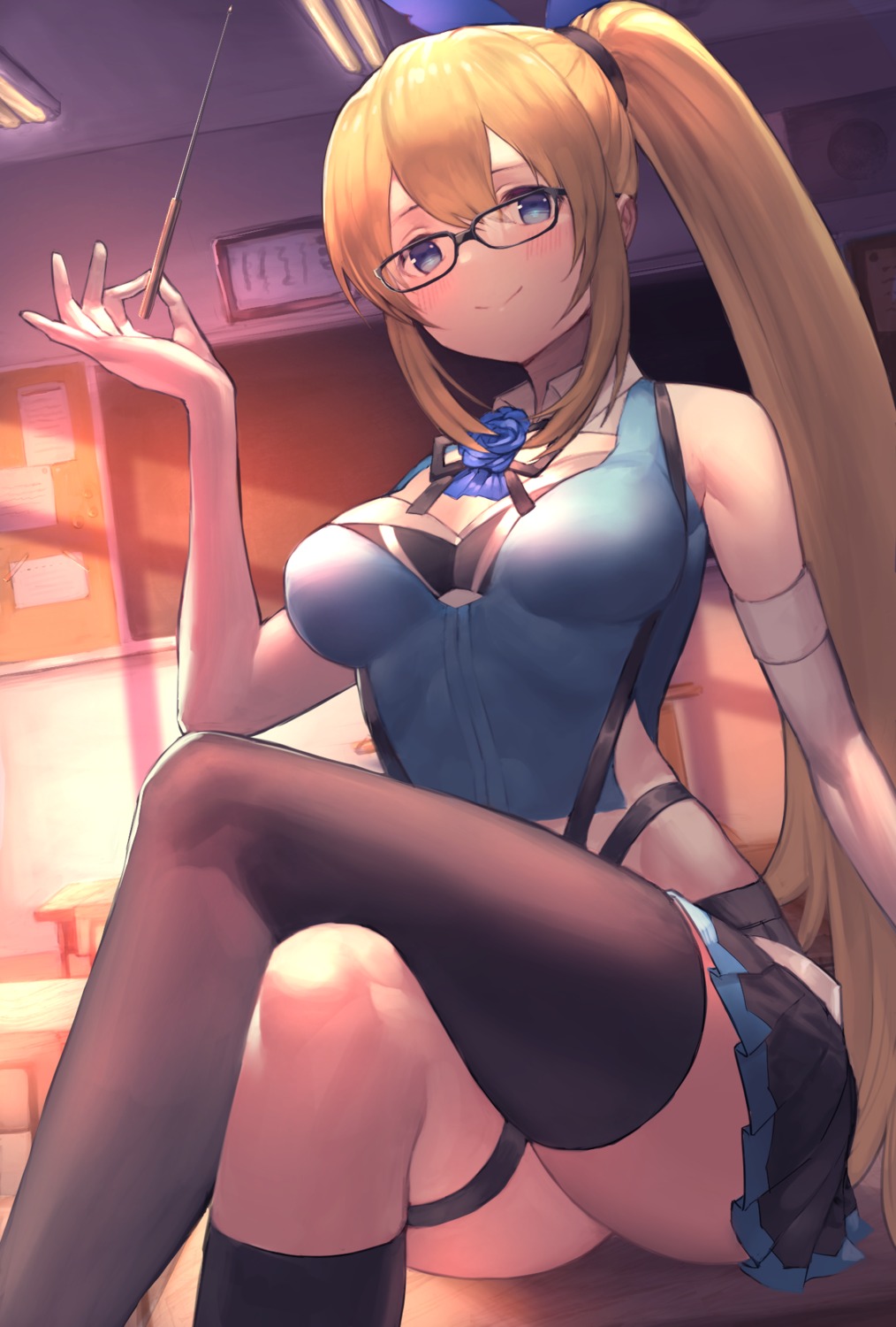 garter, hinako_(anzu15), megane, mirai_akari, mirai_akari_project, thighhighs