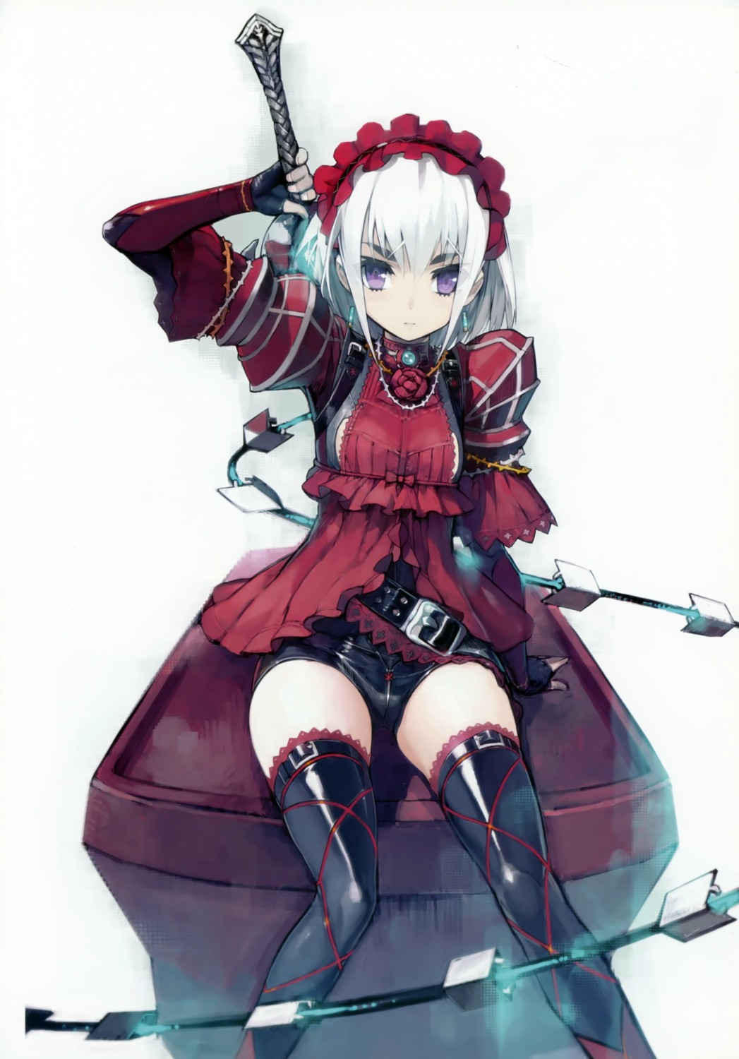 chaika_bohdan, hitsugi_no_chaika, lolita_fashion, namaniku_atk, sword, thighhighs