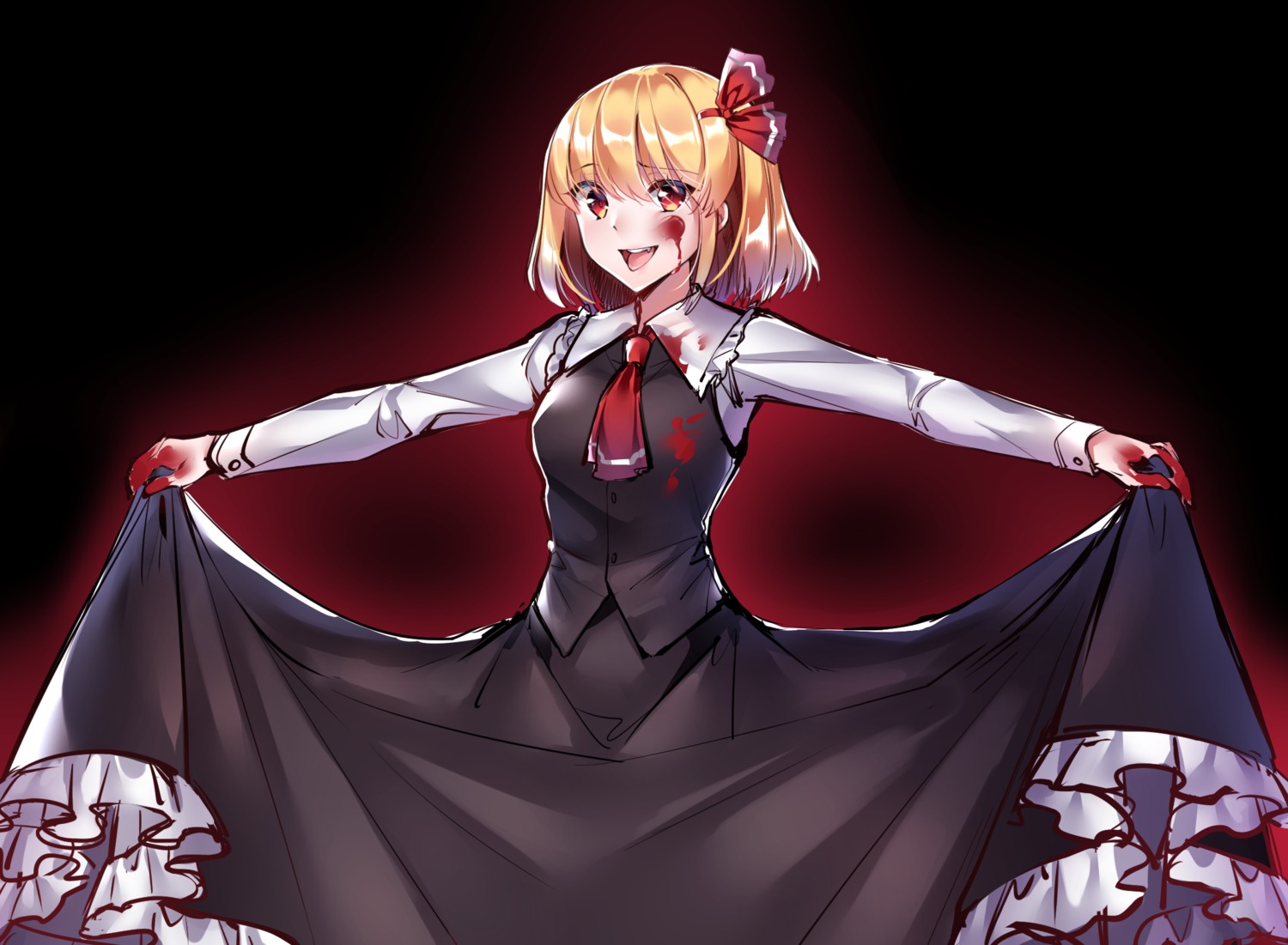 blood, gem_oblivion, rumia, skirt_lift, touhou