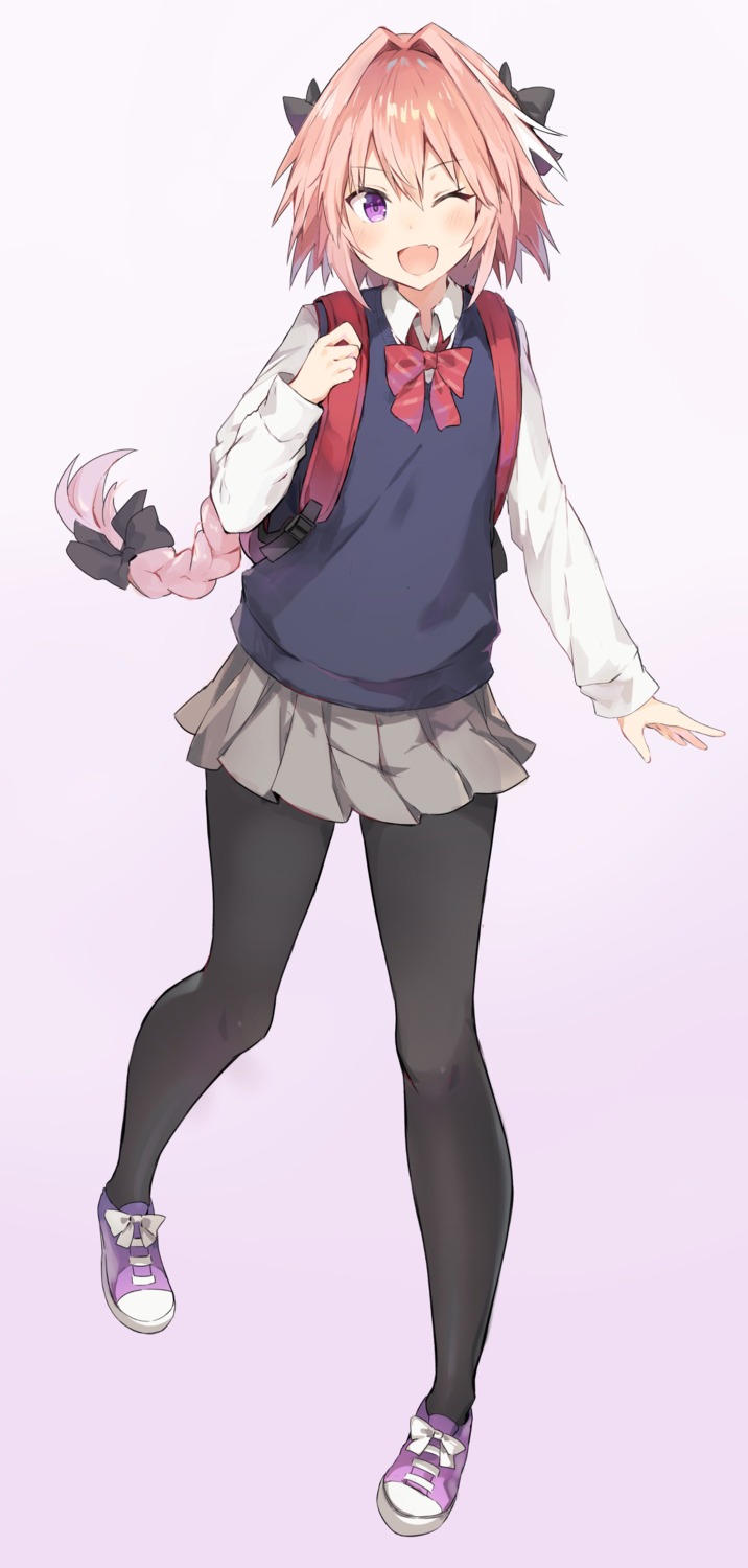 astolfo_(fate), fate/apocrypha, fate/grand_order, fate/stay_night, kusumoto_touka, pantyhose, seifuku, trap