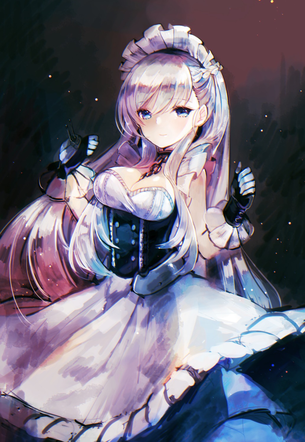 azur_lane, belfast_(azur_lane), cleavage, kikka_(kicca_choco), maid