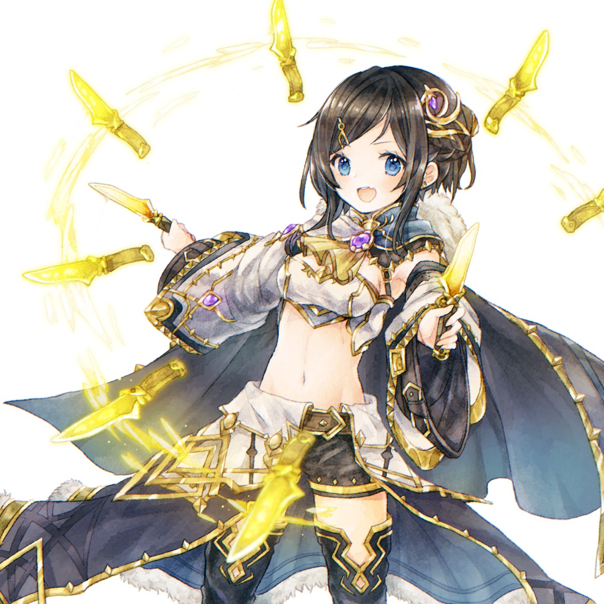kikka_(kicca_choco), thighhighs, weapon