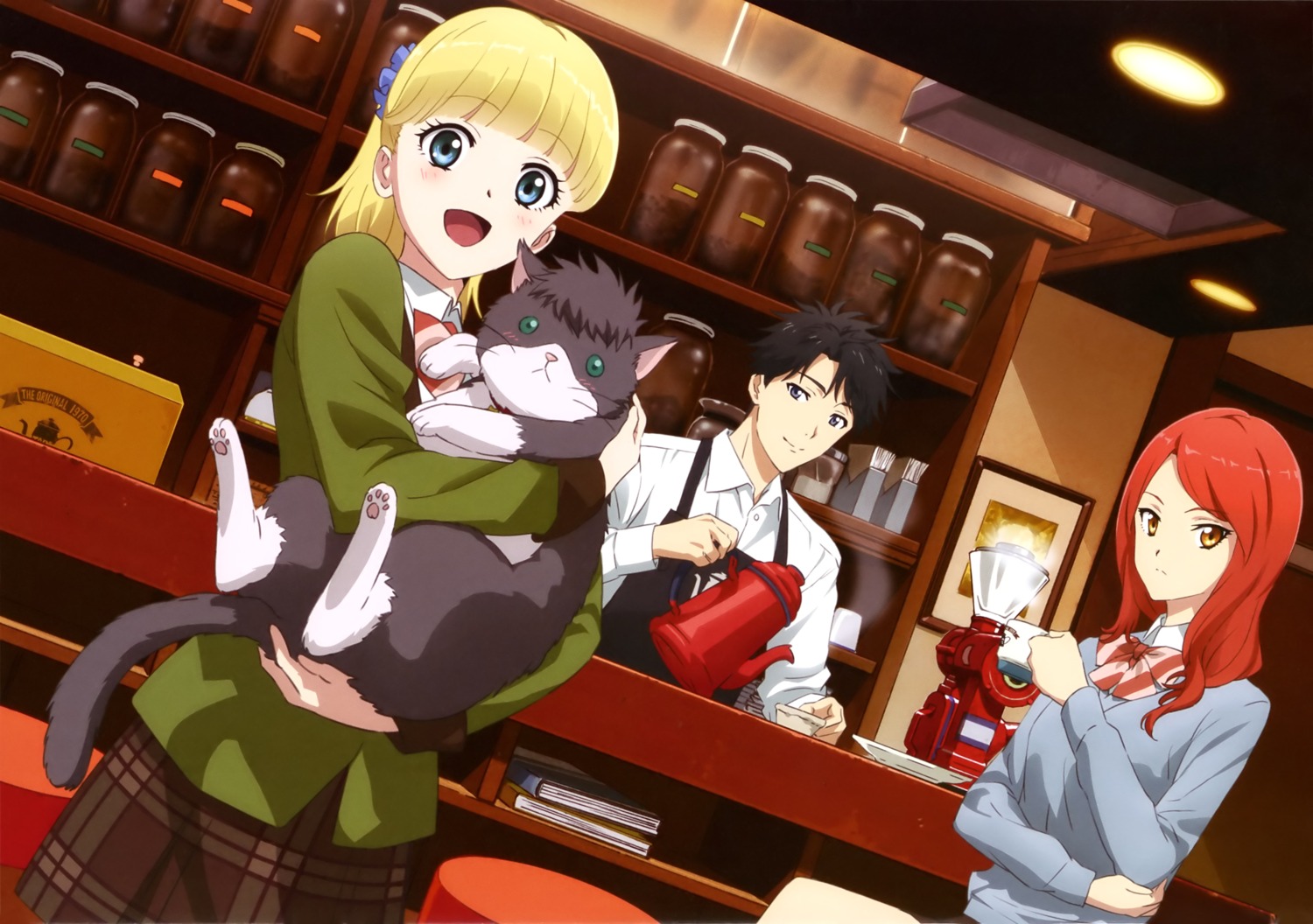 alexandra_magritte, mitsuyoshi_tada, nakajima_chiaki, neko, seifuku, sweater, tada-kun_wa_koi_wo_shinai, teresa_wagner