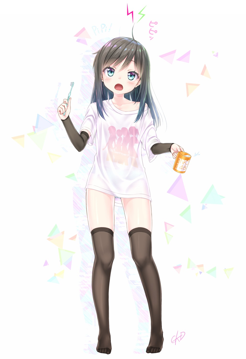 asashio_(kancolle), gotou_hisashi, kantai_collection, pantsu, thighhighs