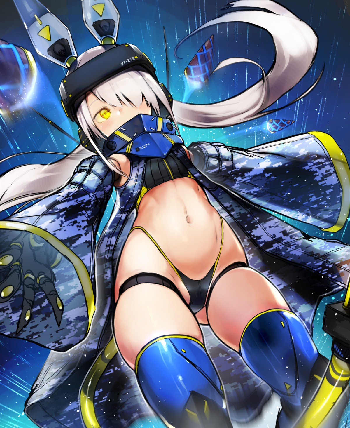 mecha_musume, nishiide_kengorou, pantsu, tail, thighhighs, vt-212