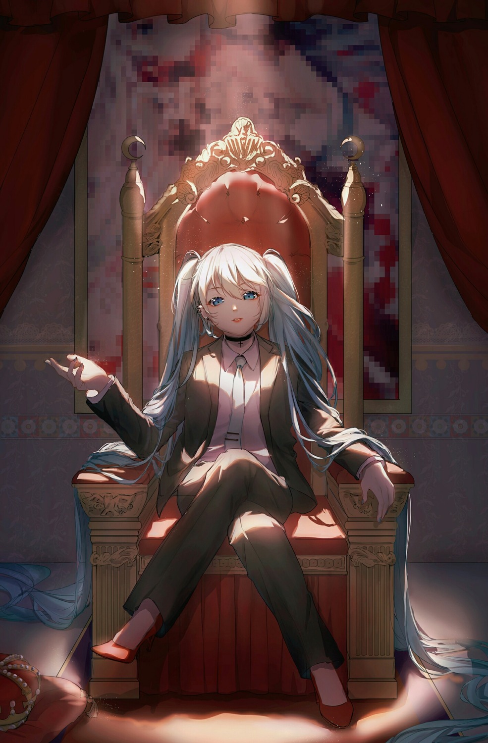 business_suit, censored, hatsune_miku, heels, pino_ko, vocaloid