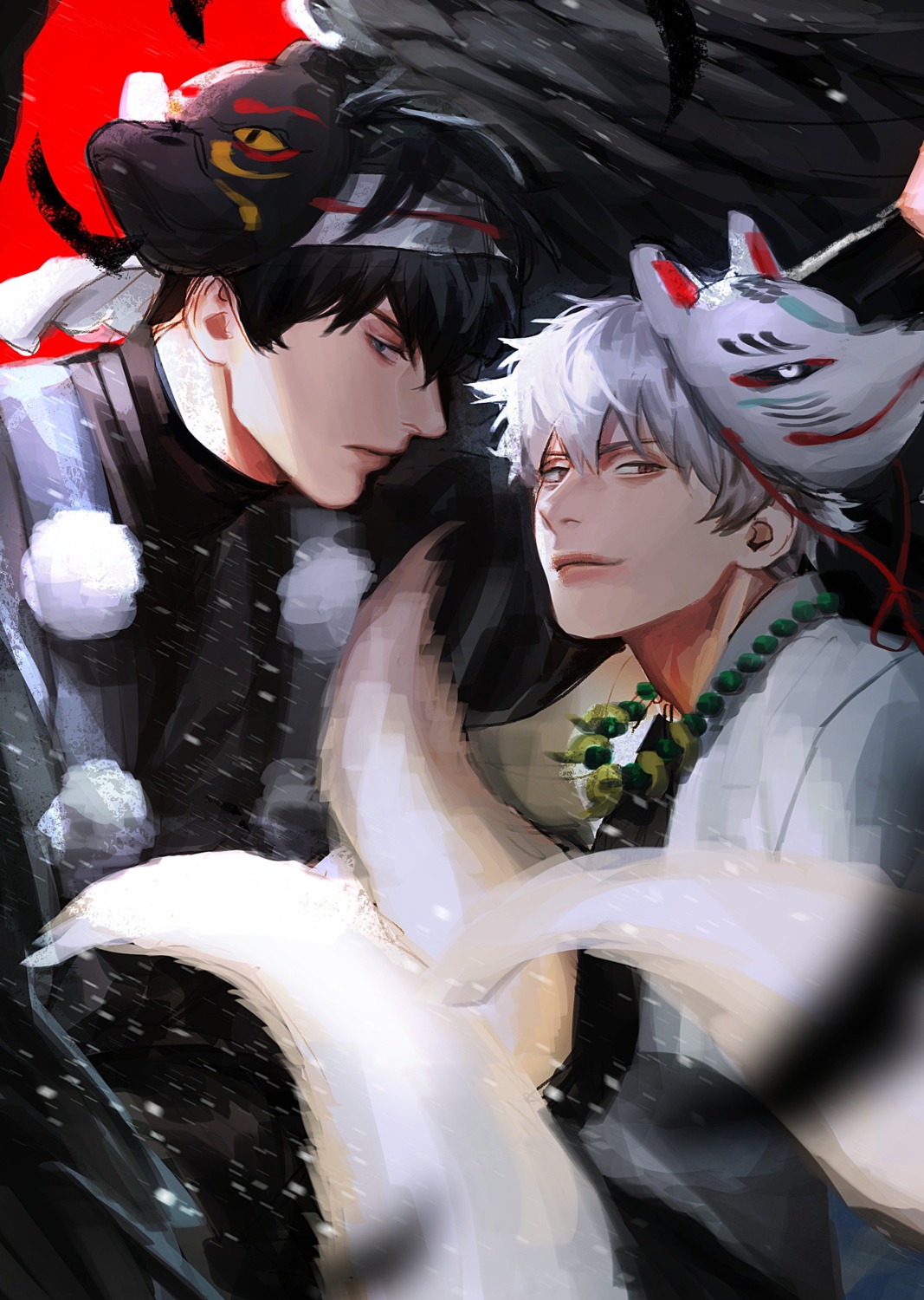 asian_clothes, gintama, hijikata_toushirou, male, sakata_gintoki, silversoul_ys, tail