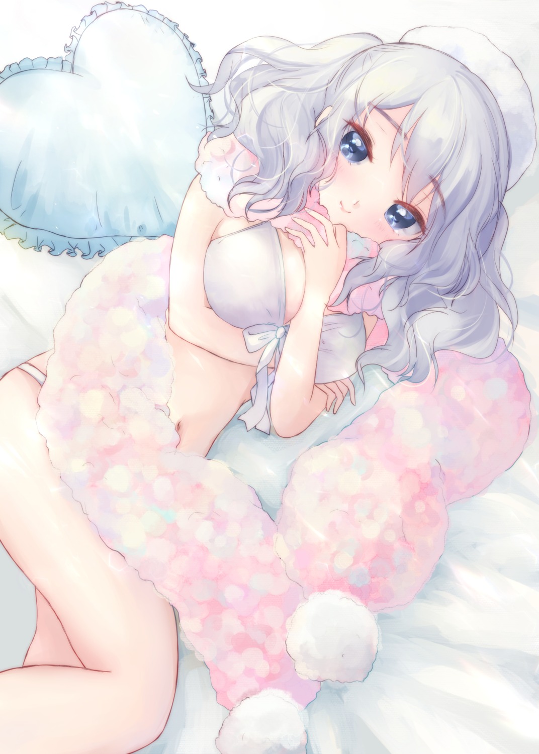 bikini, breast_hold, bunapi_(bunapii), kantai_collection, kashima_(kancolle), swimsuits